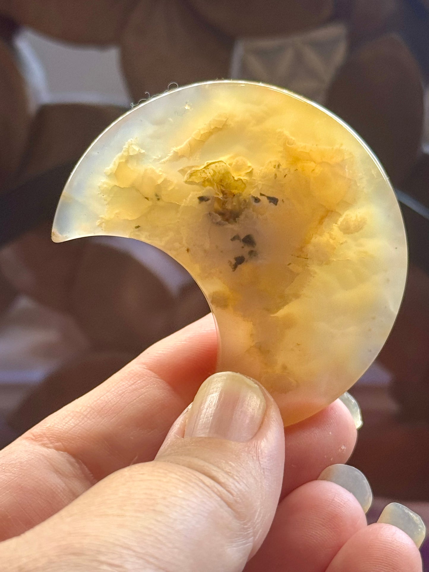 Croissant d’Agate Fleurs de Cerisier