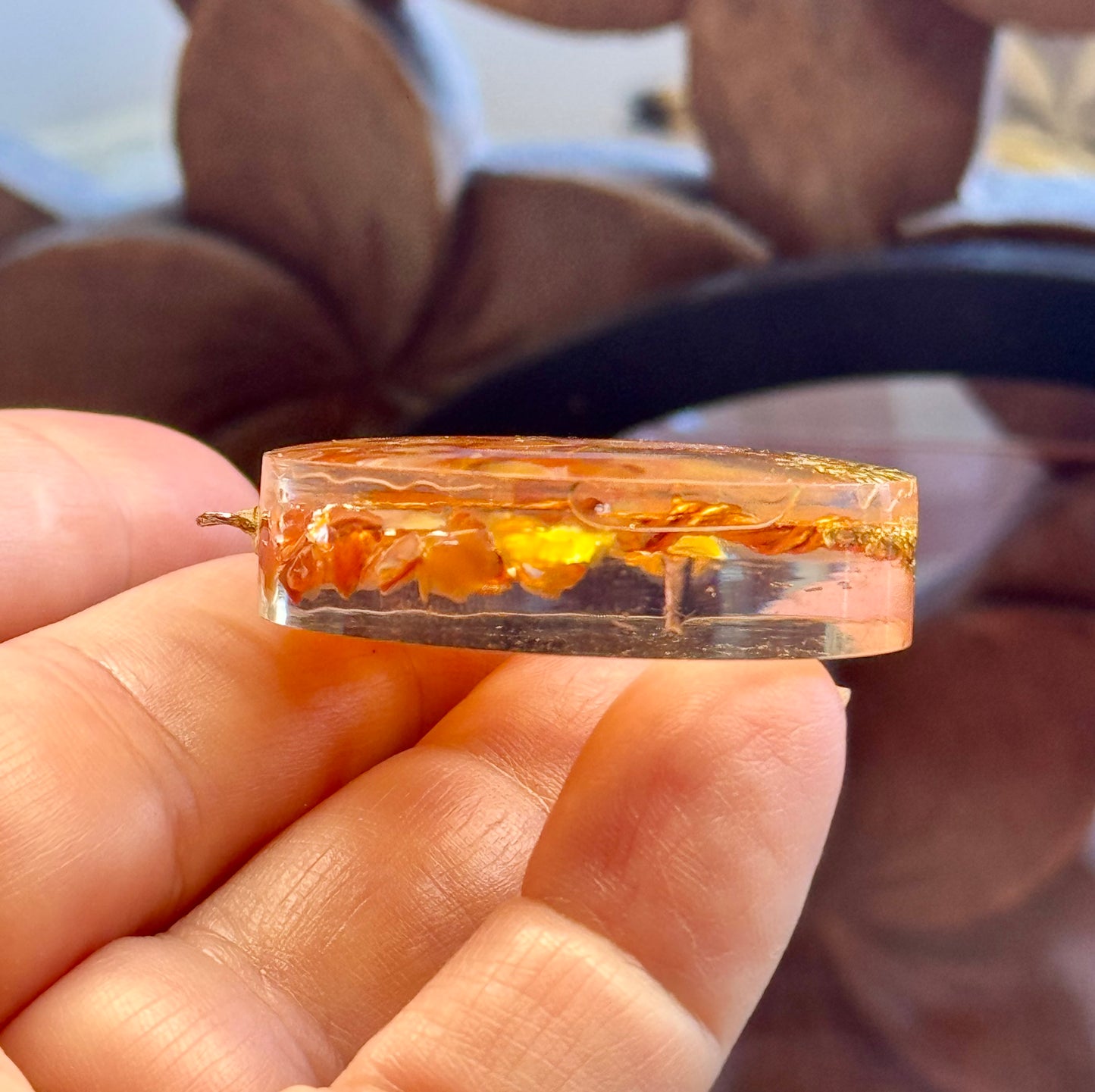 Pendentif d’Orgonite avec Cornaline