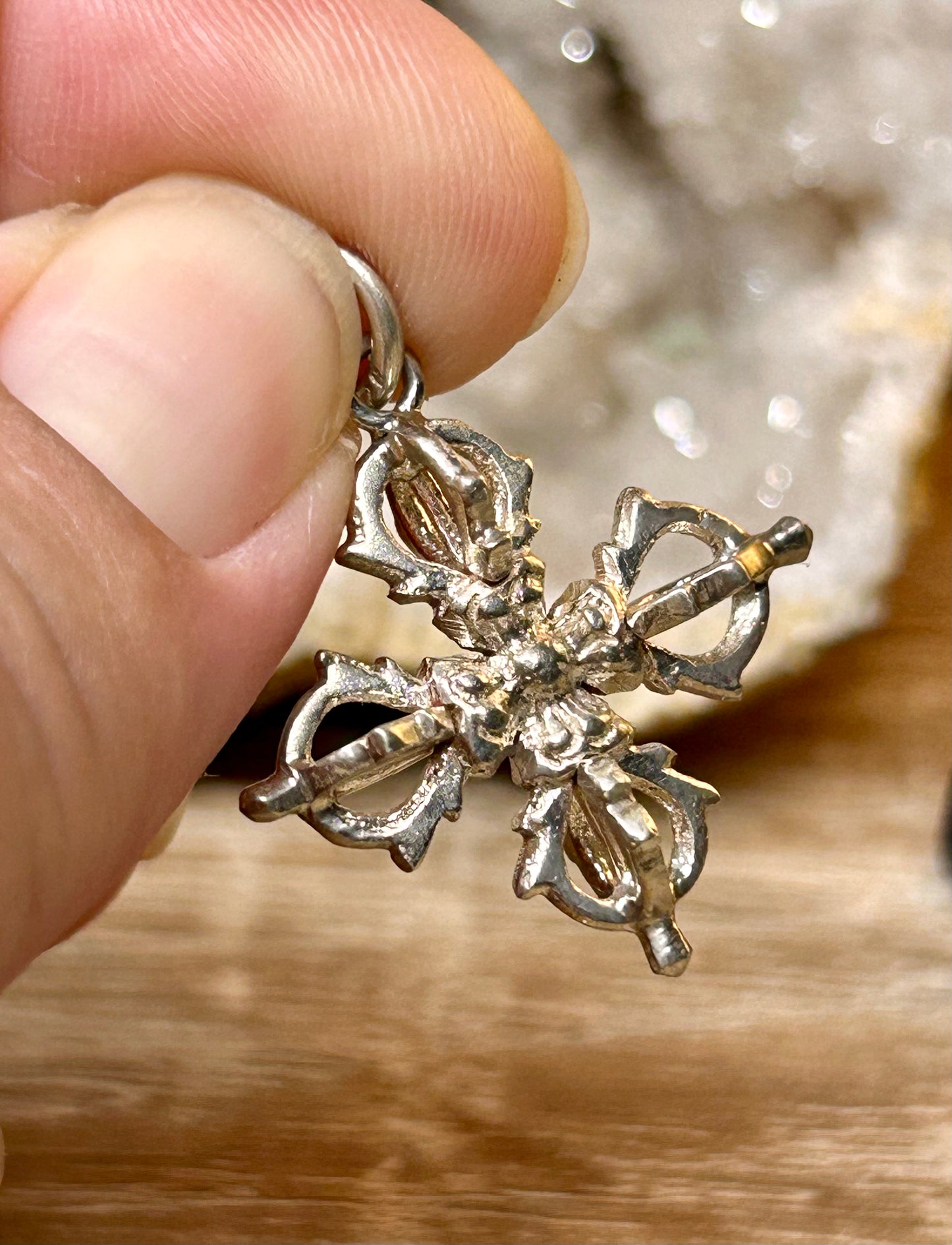 Pendentif en argent double dorge