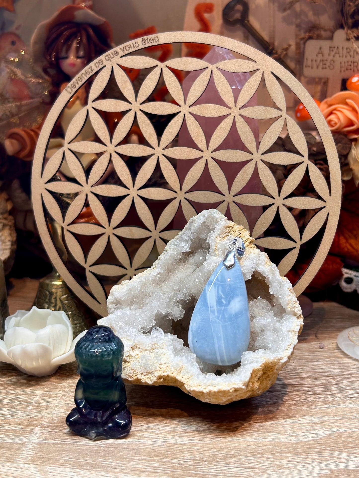 Pendentif d’opale bleue owyhee