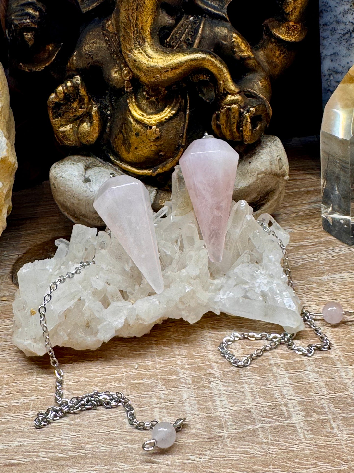 Pendule conique Quartz Rose