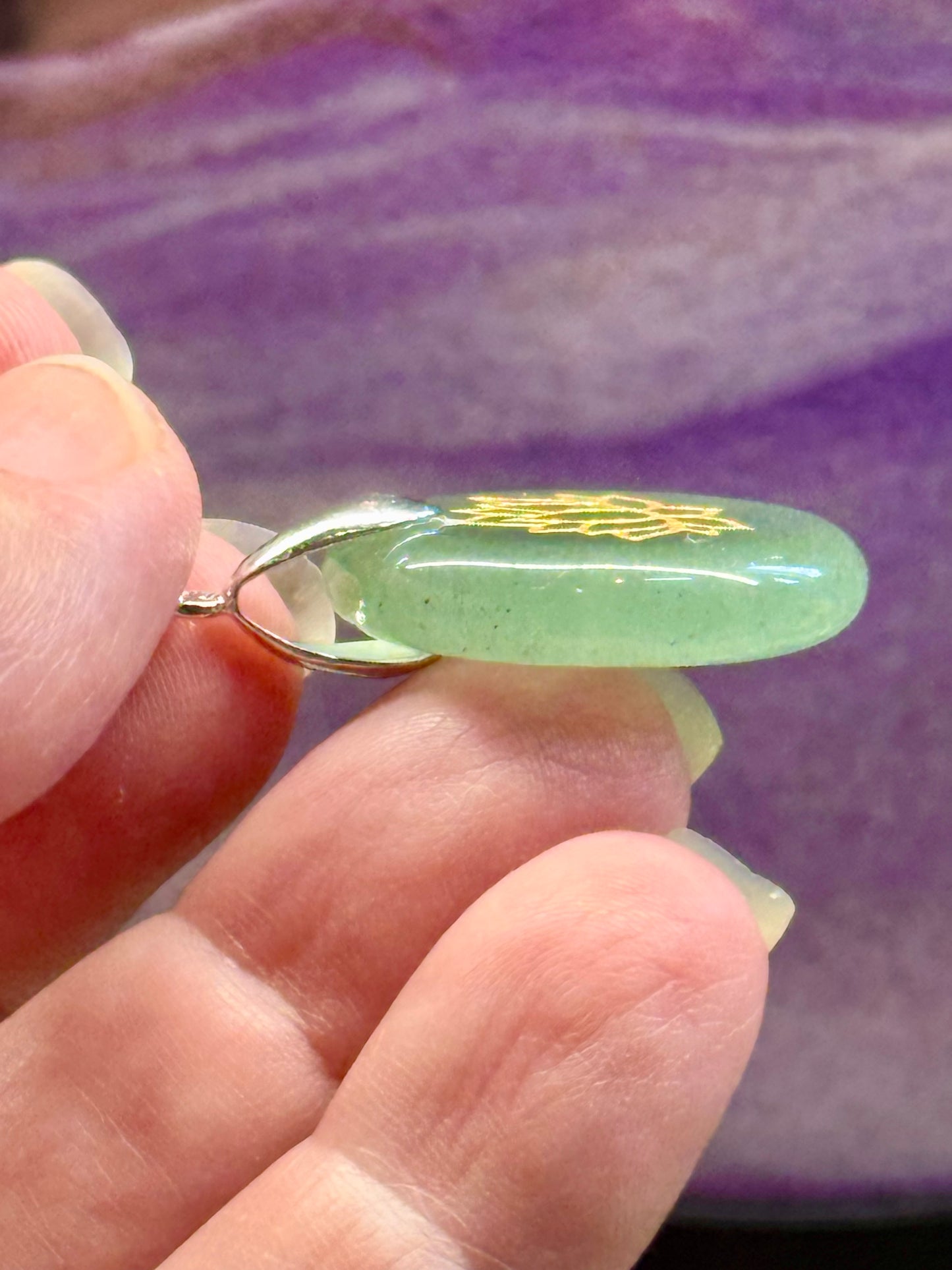 Pendentif en Aventurine verte 1 - Lotus