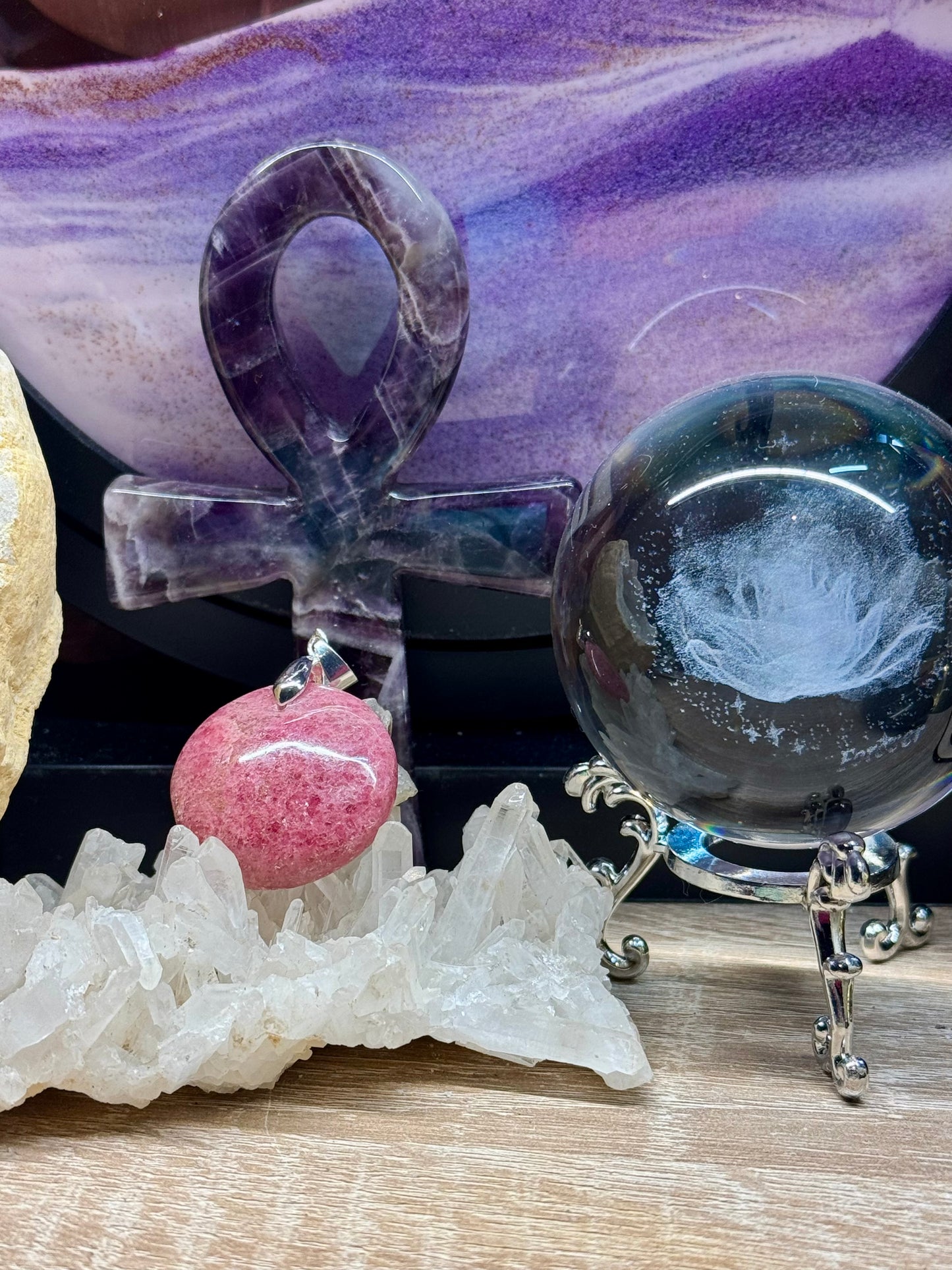 Pendentif de Rhodonite Rose