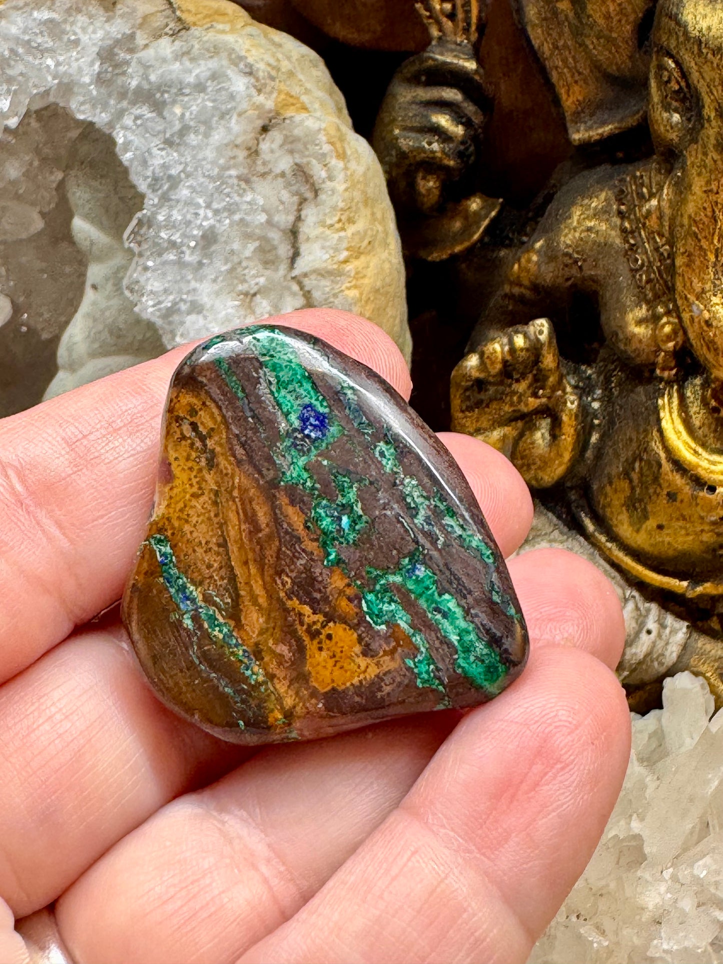 Galets et Pierres semi-polis d’Azurite Malachite