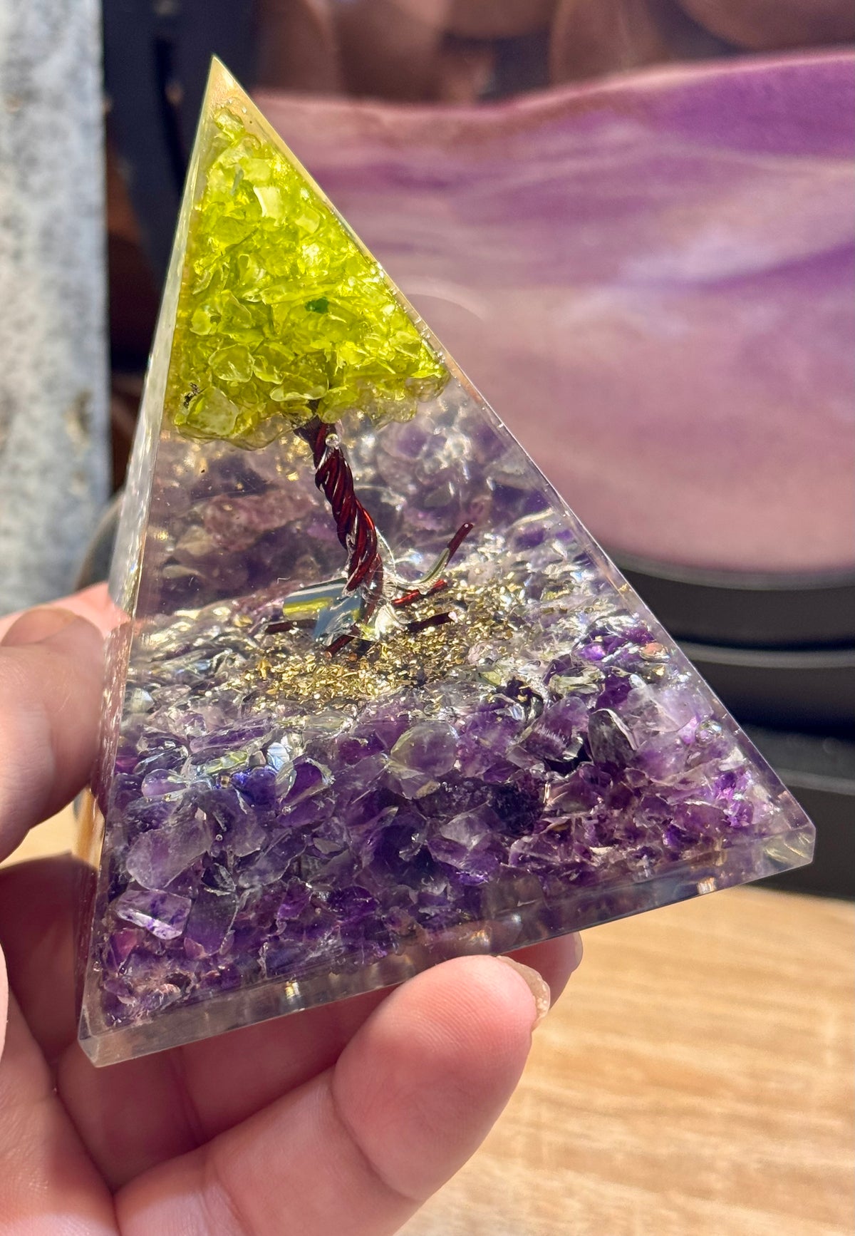 Orgonite Pyramidale "Accomplissement de Carrière"