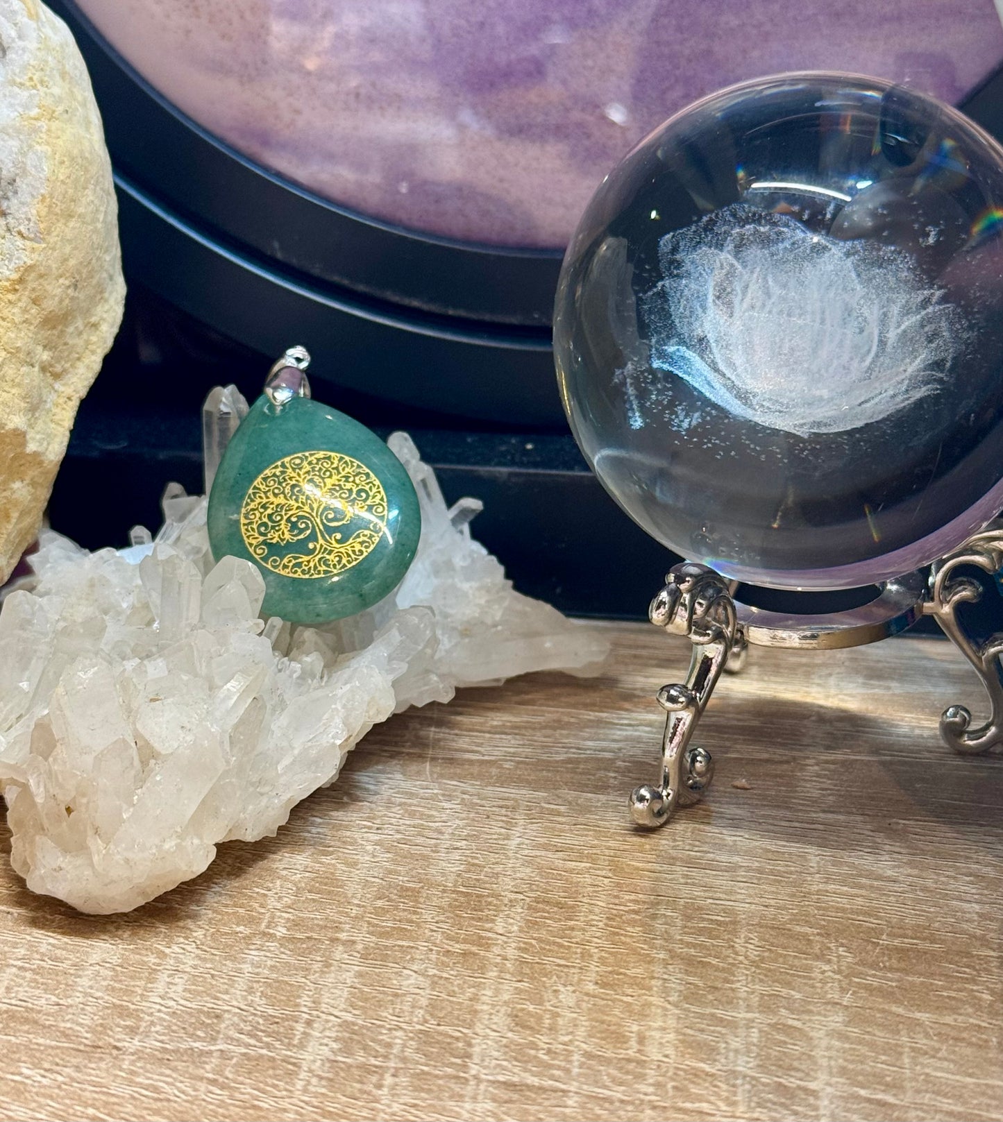 Pendentif goutte d’aventurine verte
