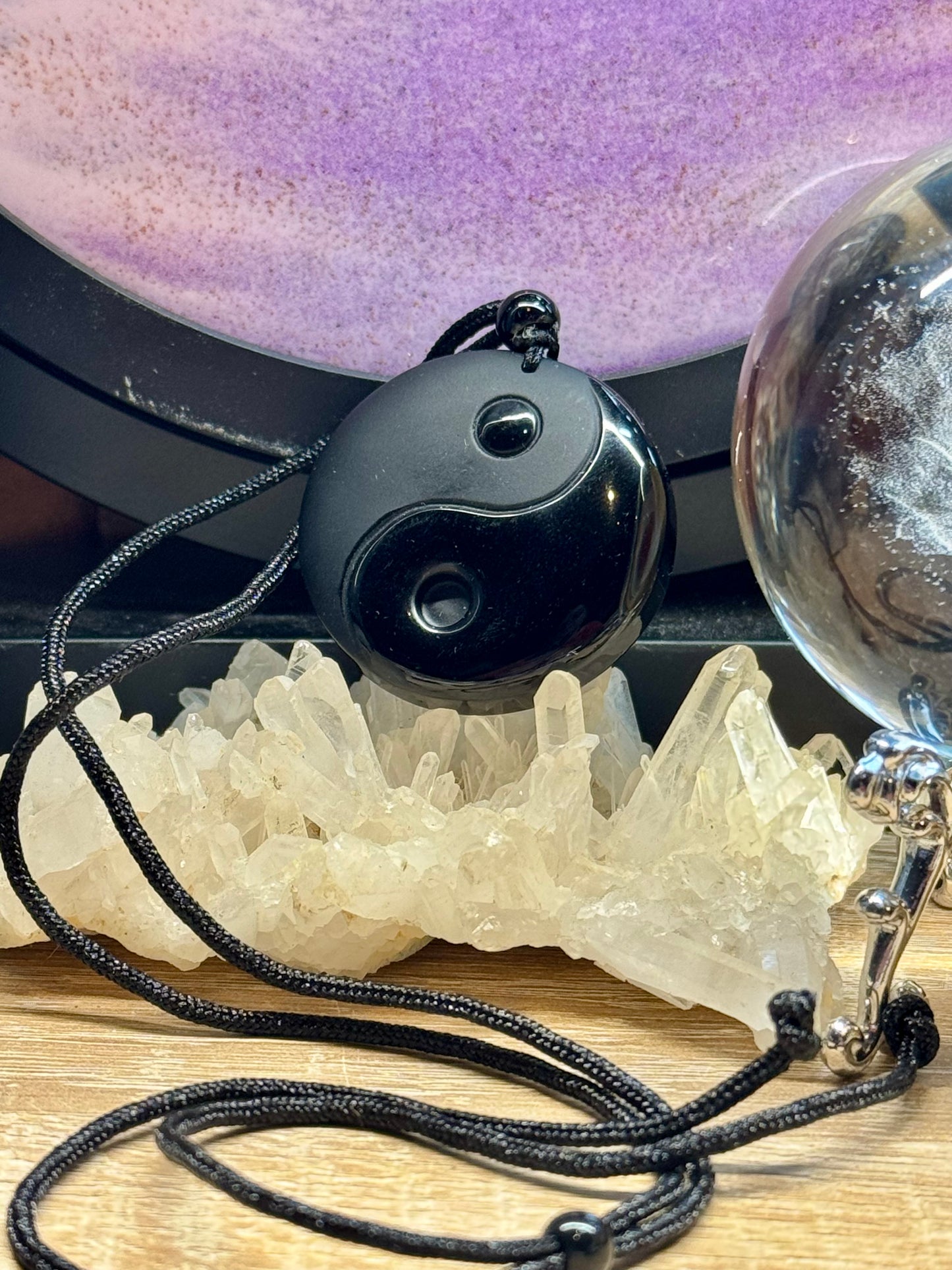 Collier en Obsidienne Noire Yin Yang