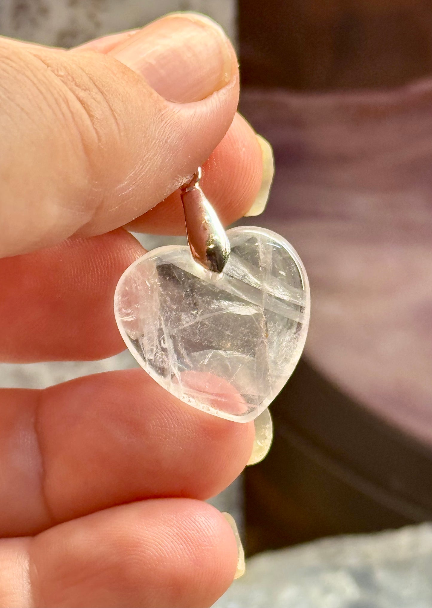 Pendentif Cœur en Quartz Cristal