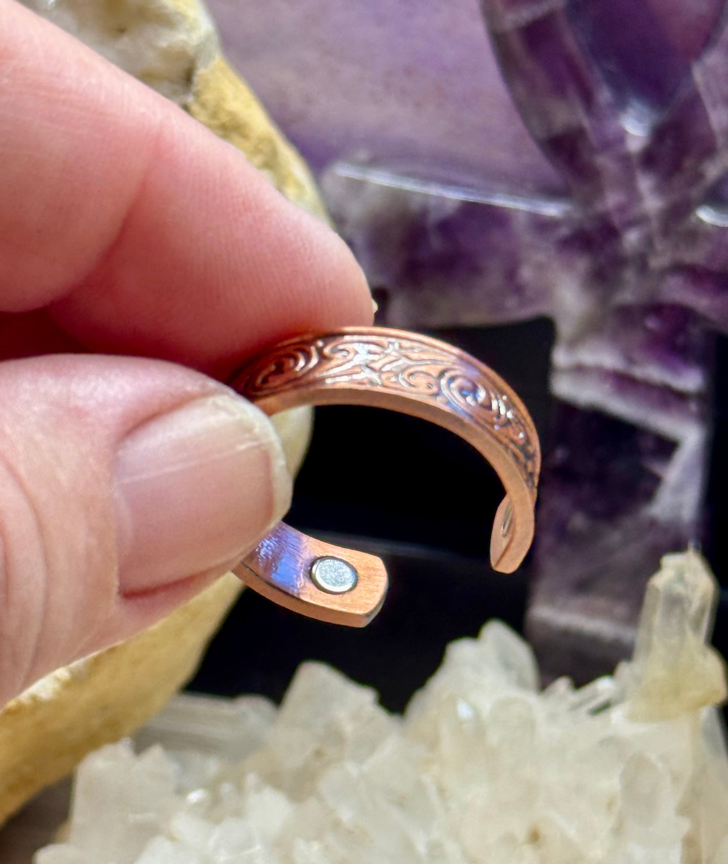 Bague magnétique en cuivre ajustable