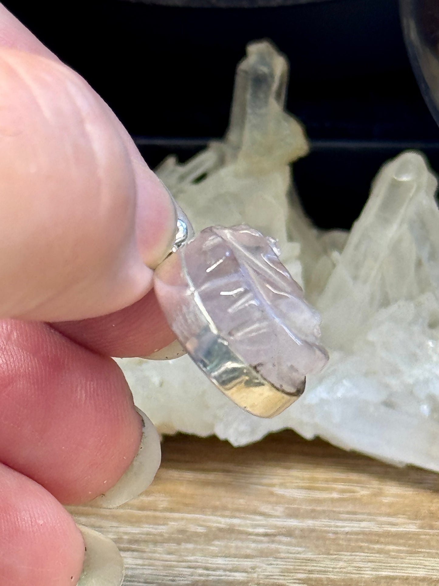 Pendentif en Quartz Rose artisanal