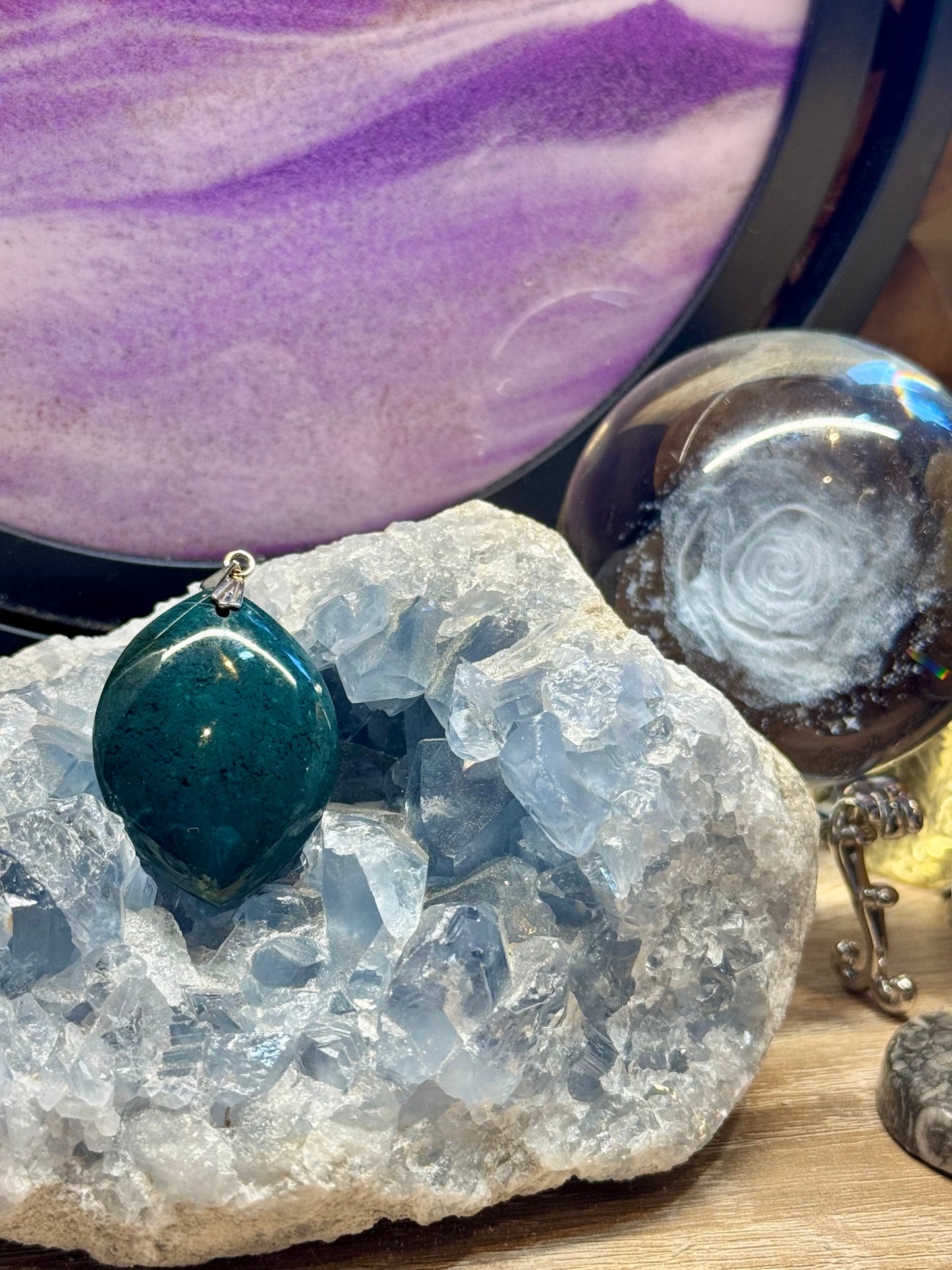 Pendentif de Jaspe Héliotrope