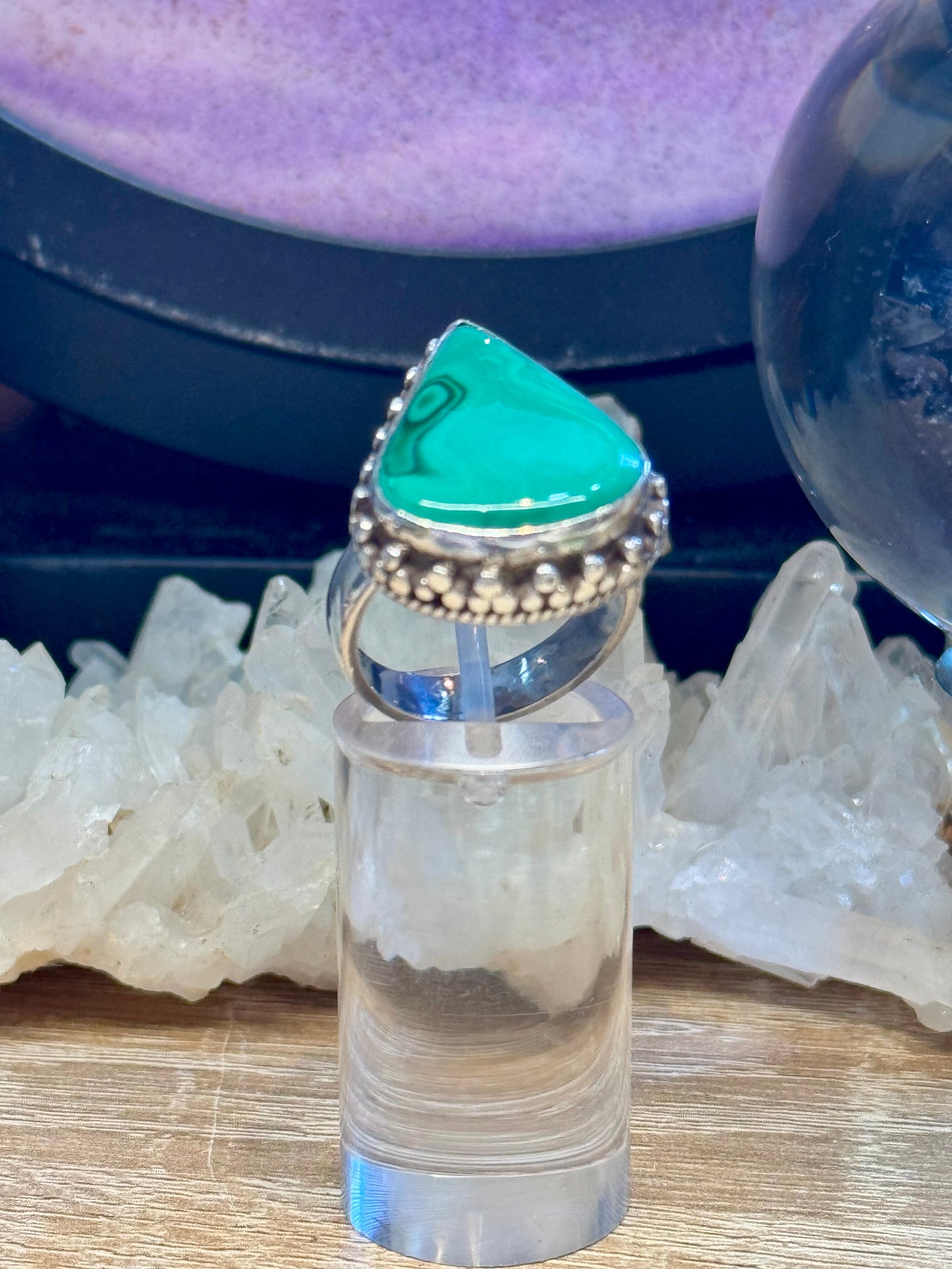 Bague Malachite T52