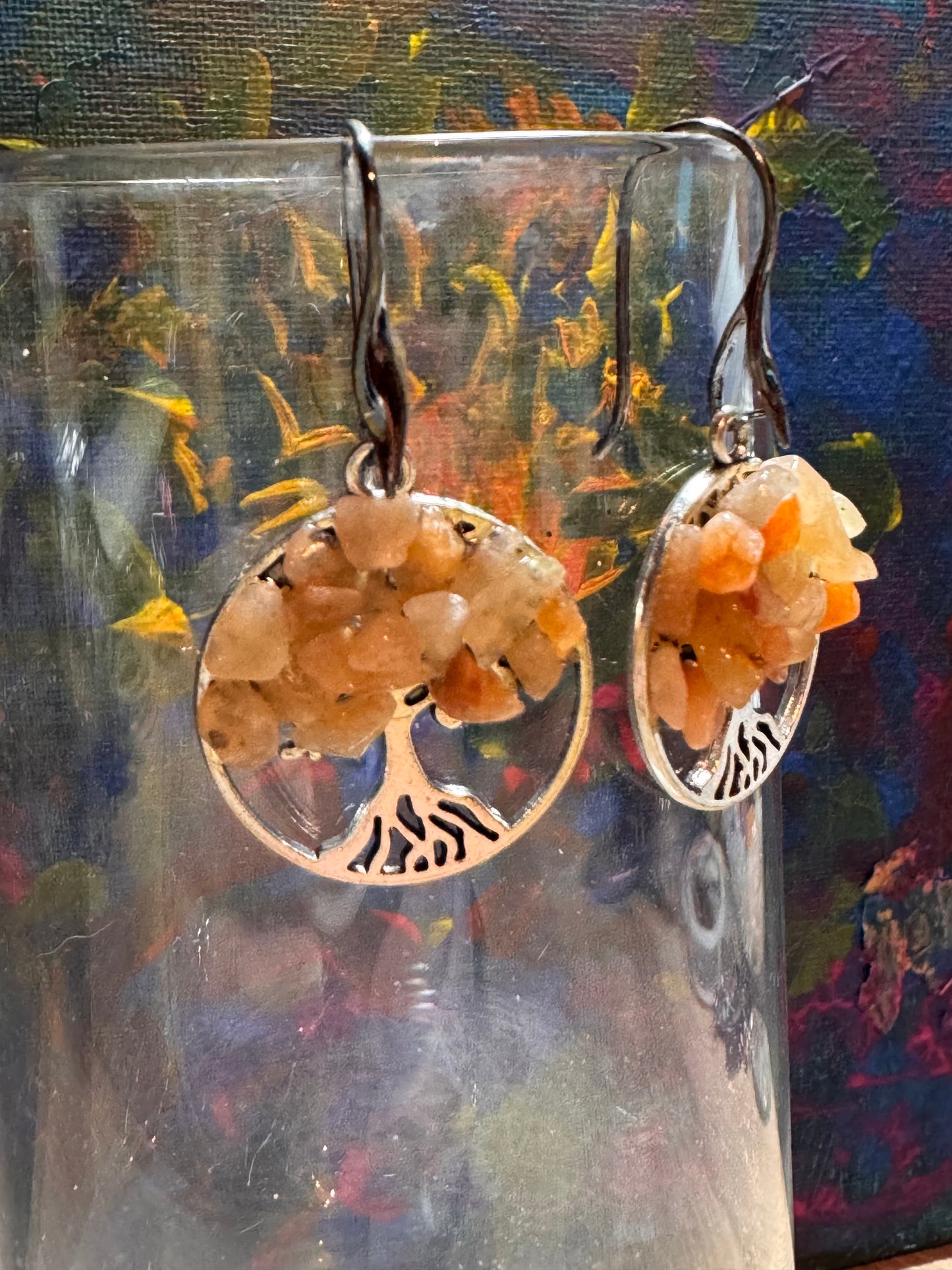 Boucles d’oreilles en argent et pierre de lune