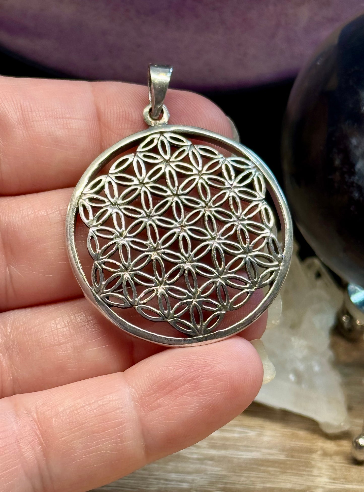 Pendentif Fleur de vie - Argent massif