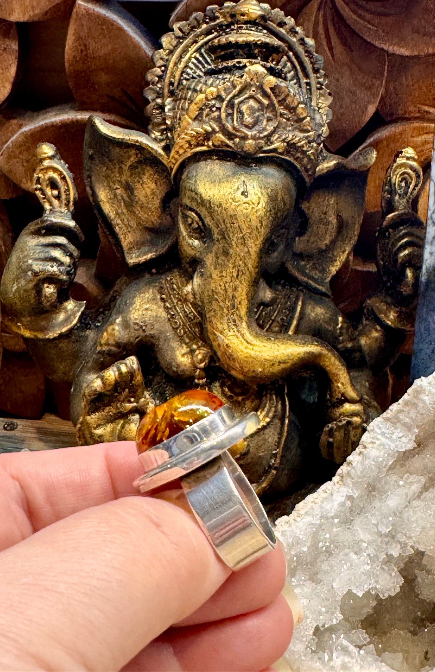 Bague ambre T58