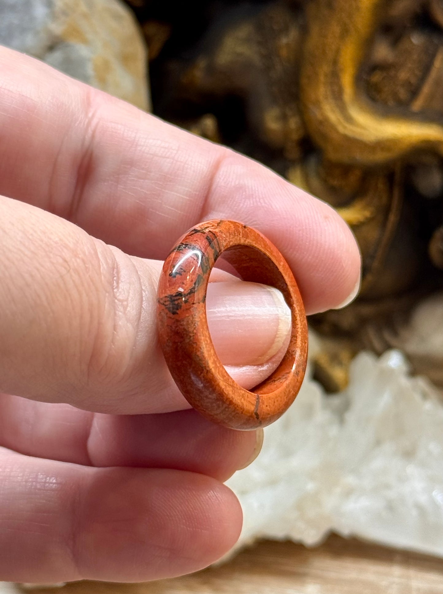 Anneau de jaspe rouge