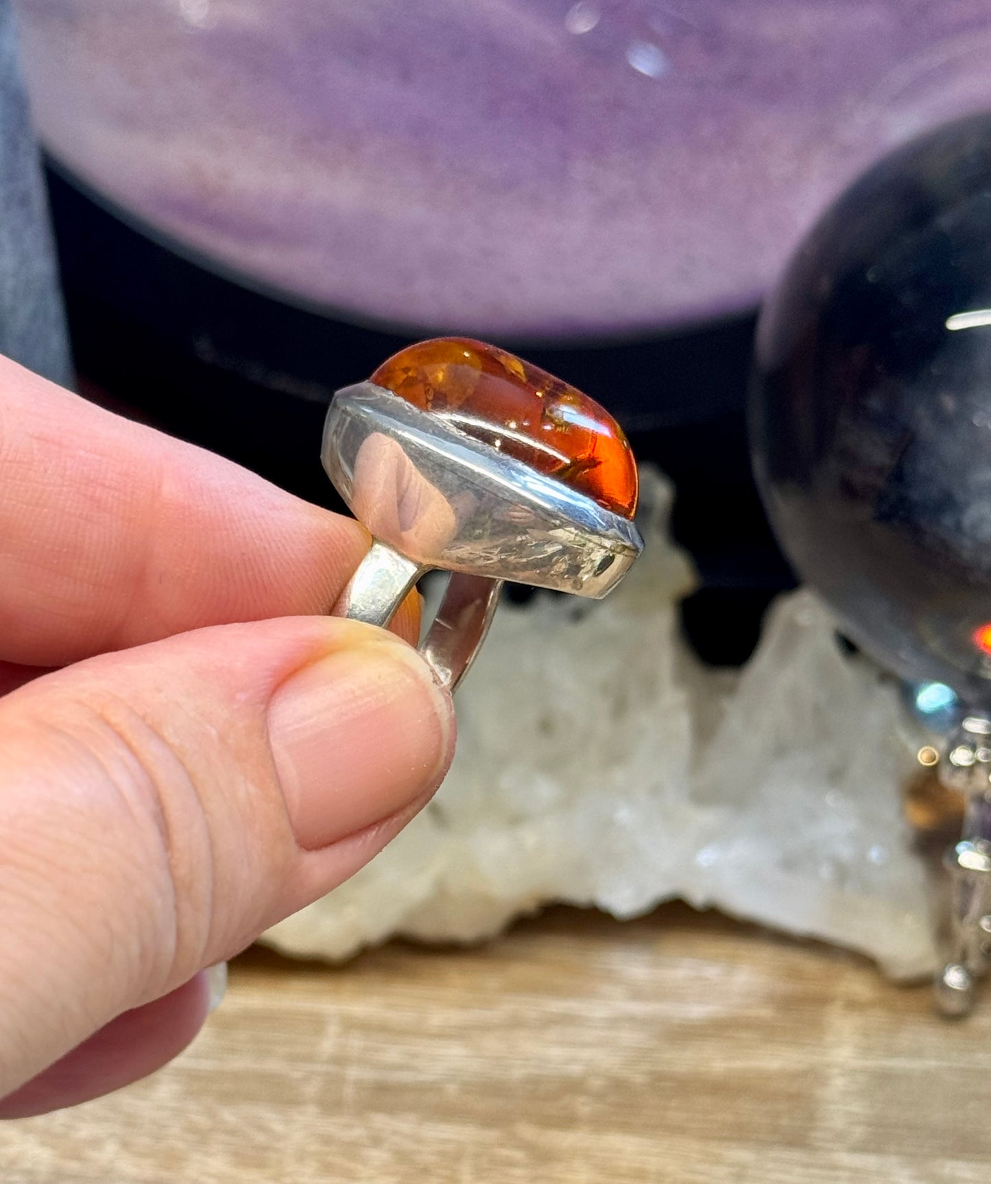 Bague en Ambre T55