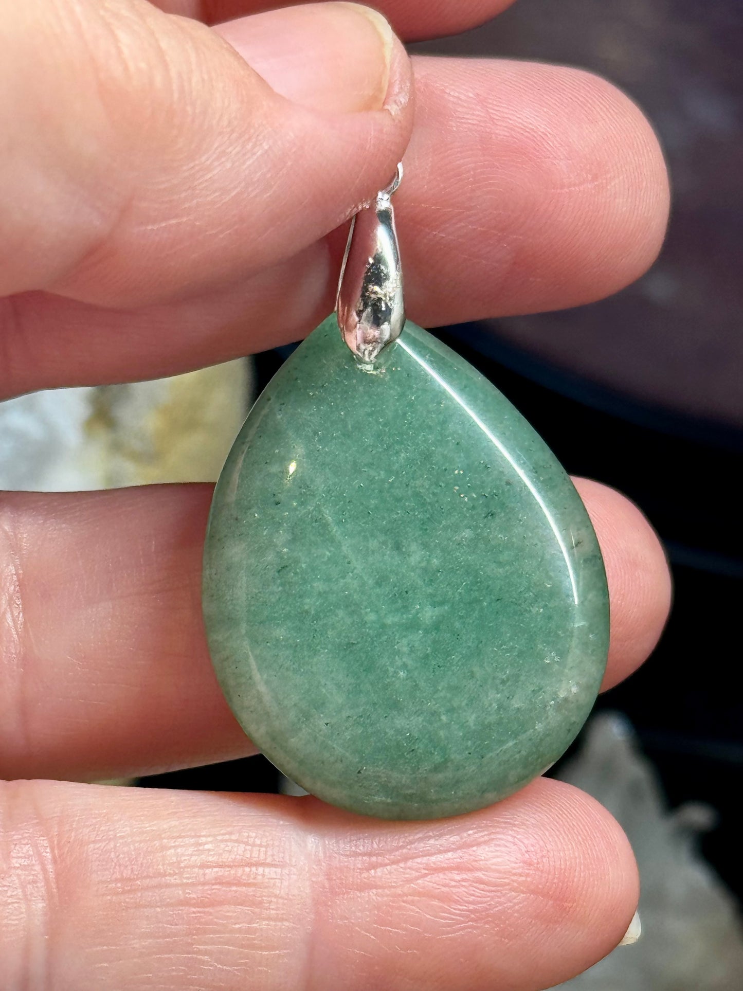 Pendentif goutte d’aventurine verte