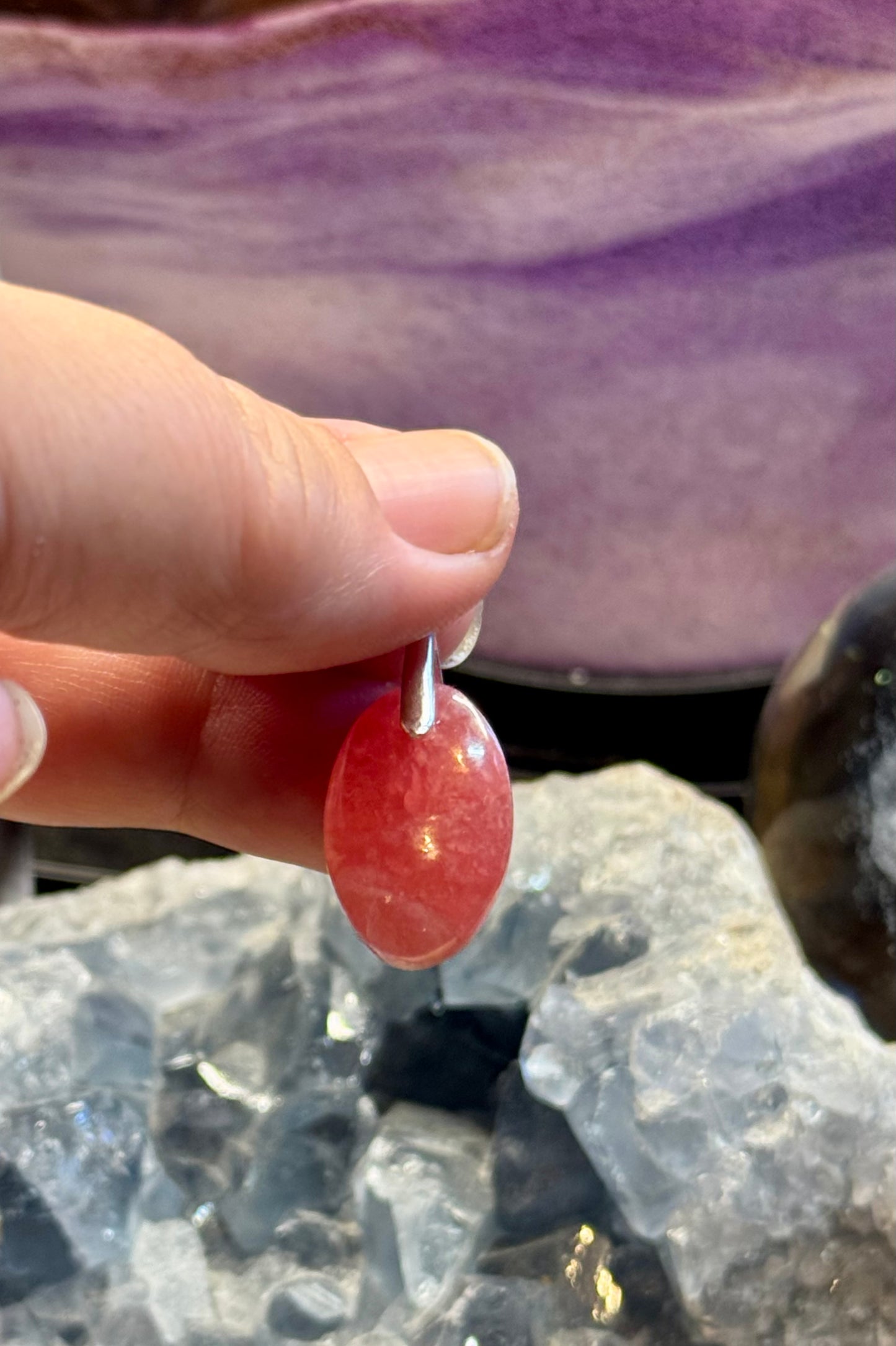 Pendentif de Rhodochrosite
