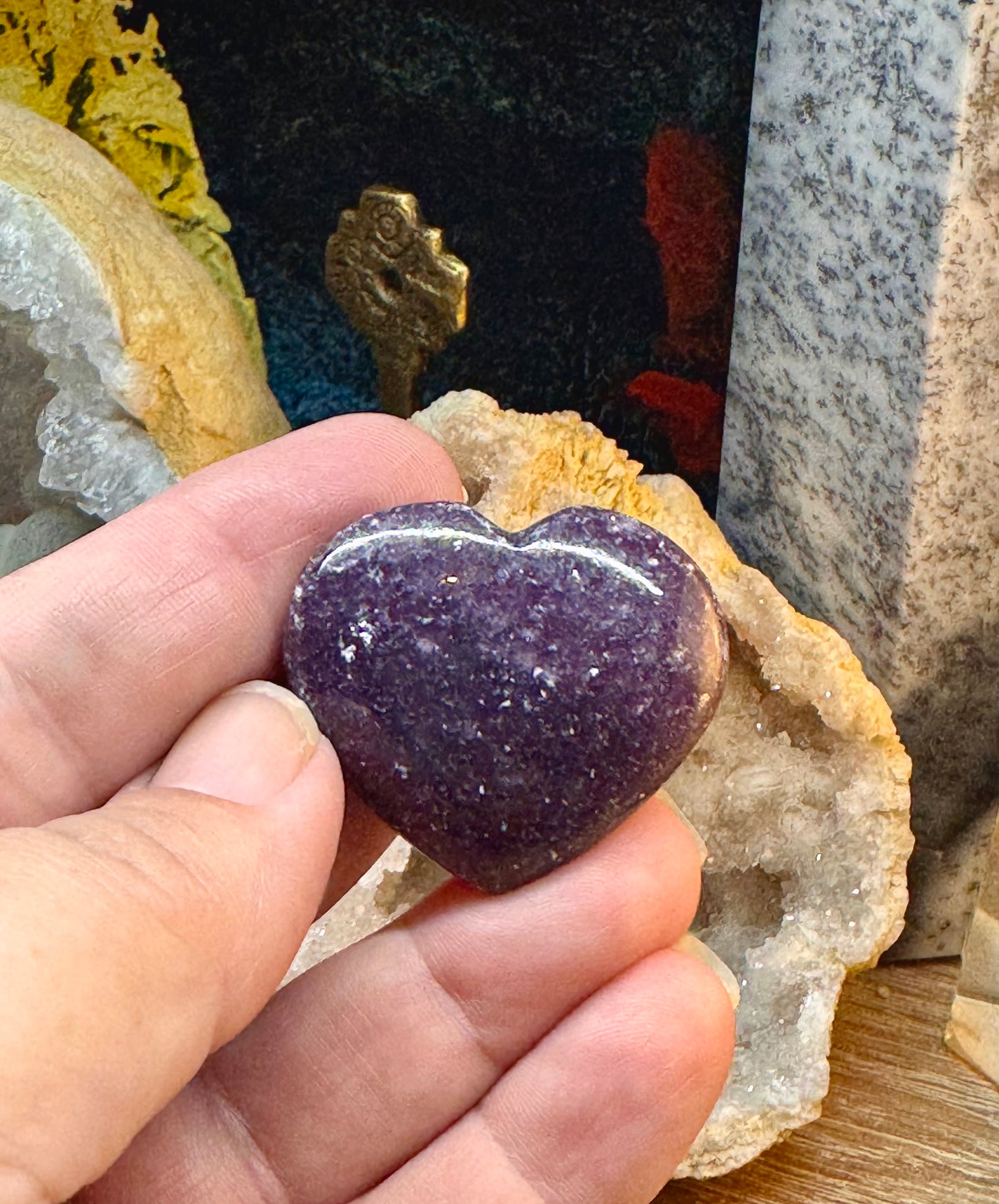 Cœur de lépidolite