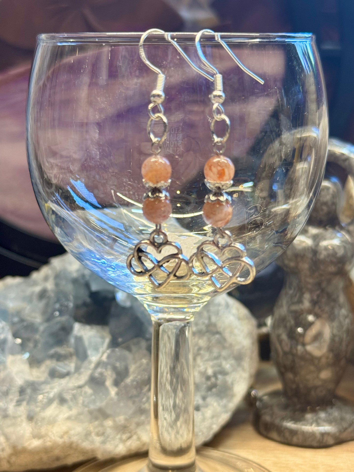 Boucles d’oreilles Pierre du Soleil et Amour Infini