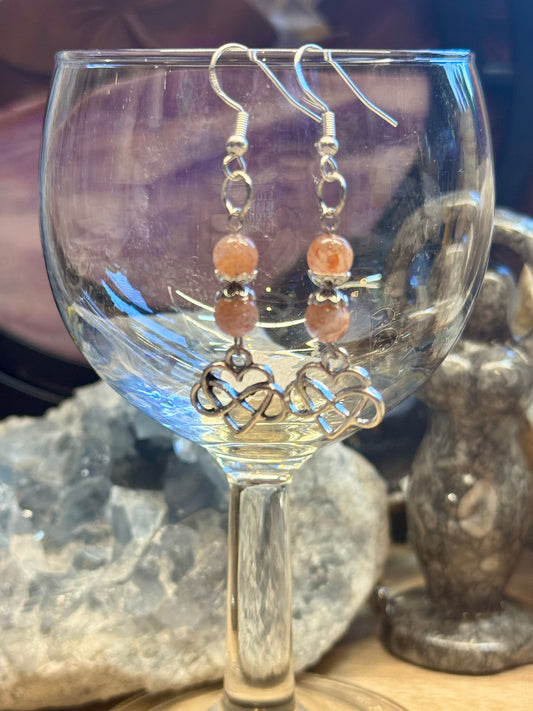 Boucles d’oreilles Pierre du Soleil et Amour Infini