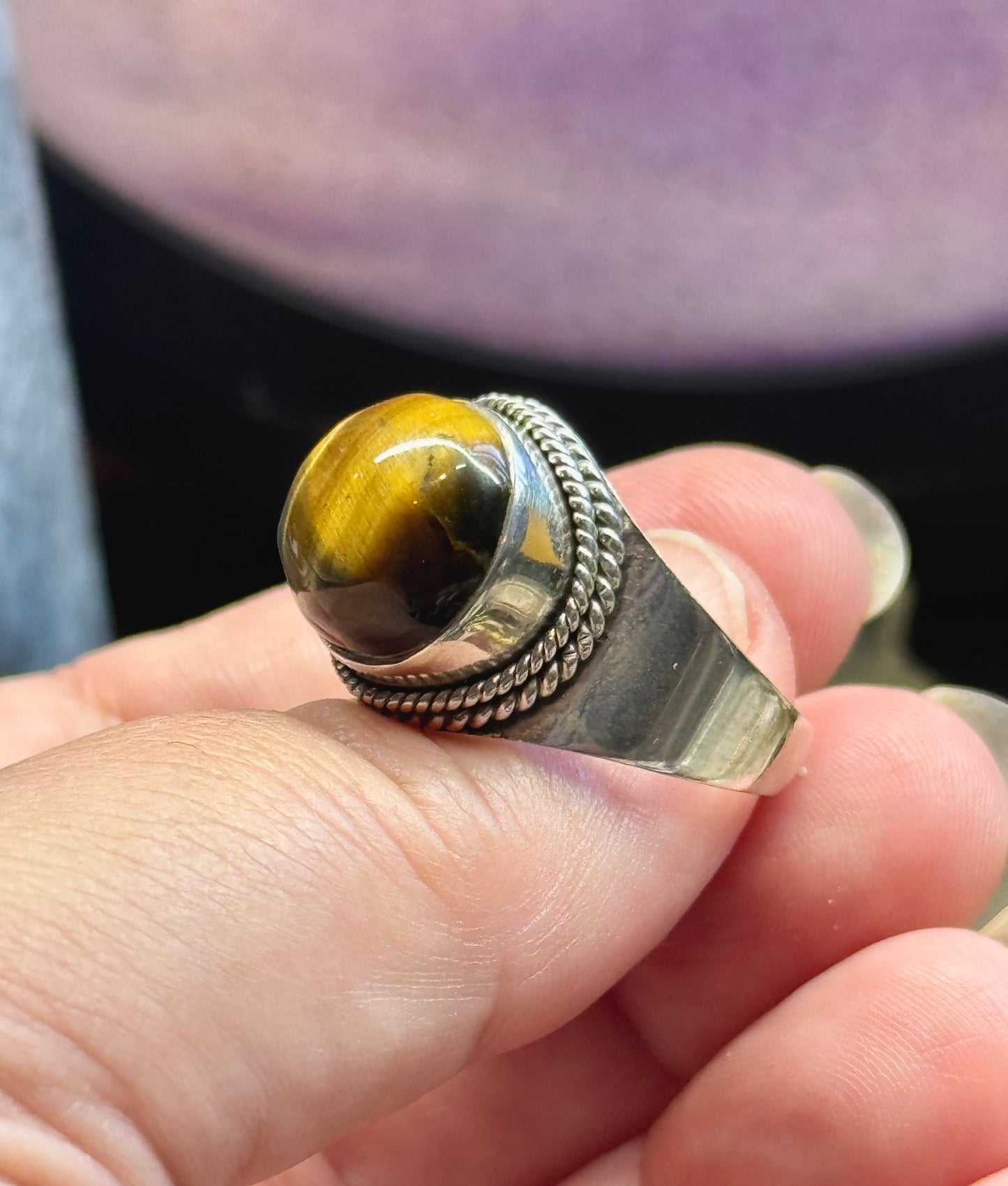 Bague Oeil de tigre/faucon T64