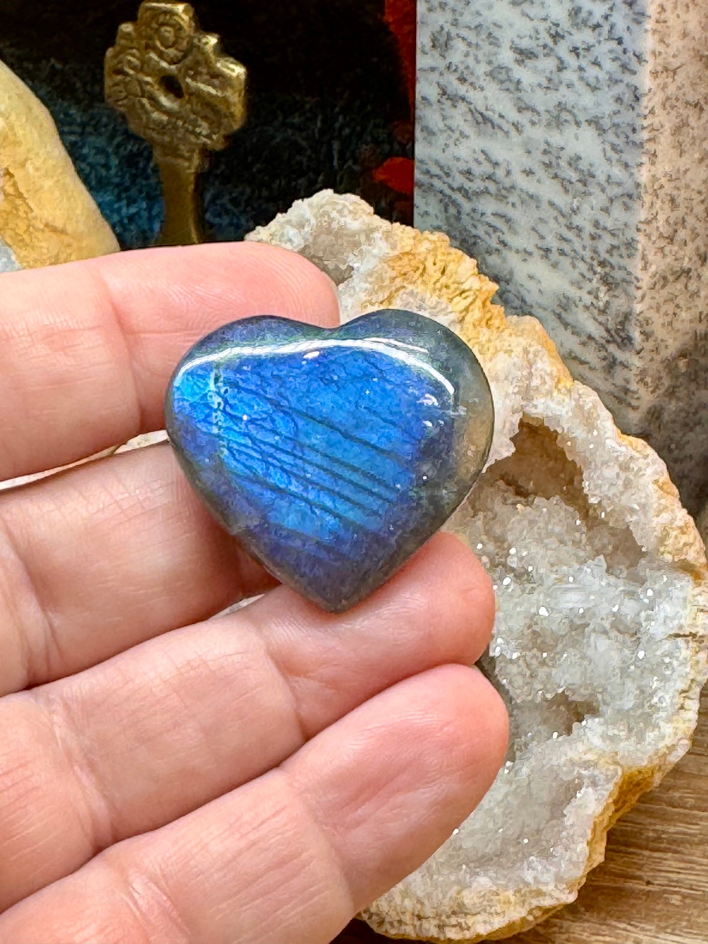 Cœur en labradorite