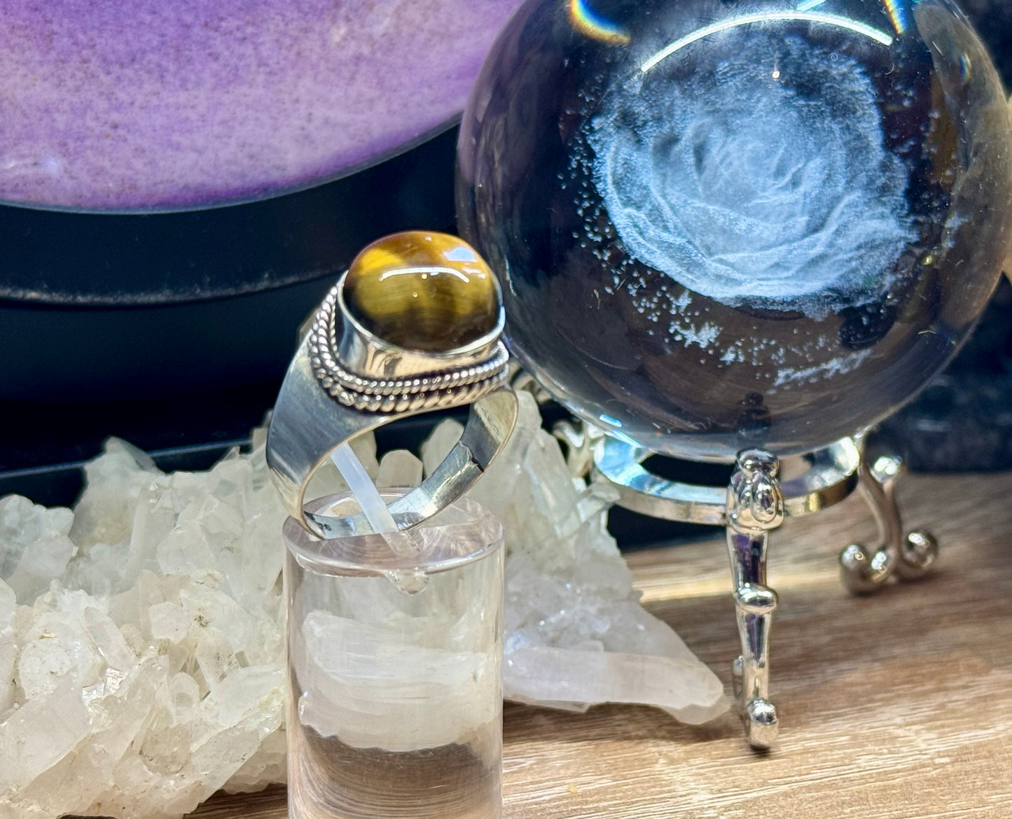 Bague Oeil de tigre/faucon T64