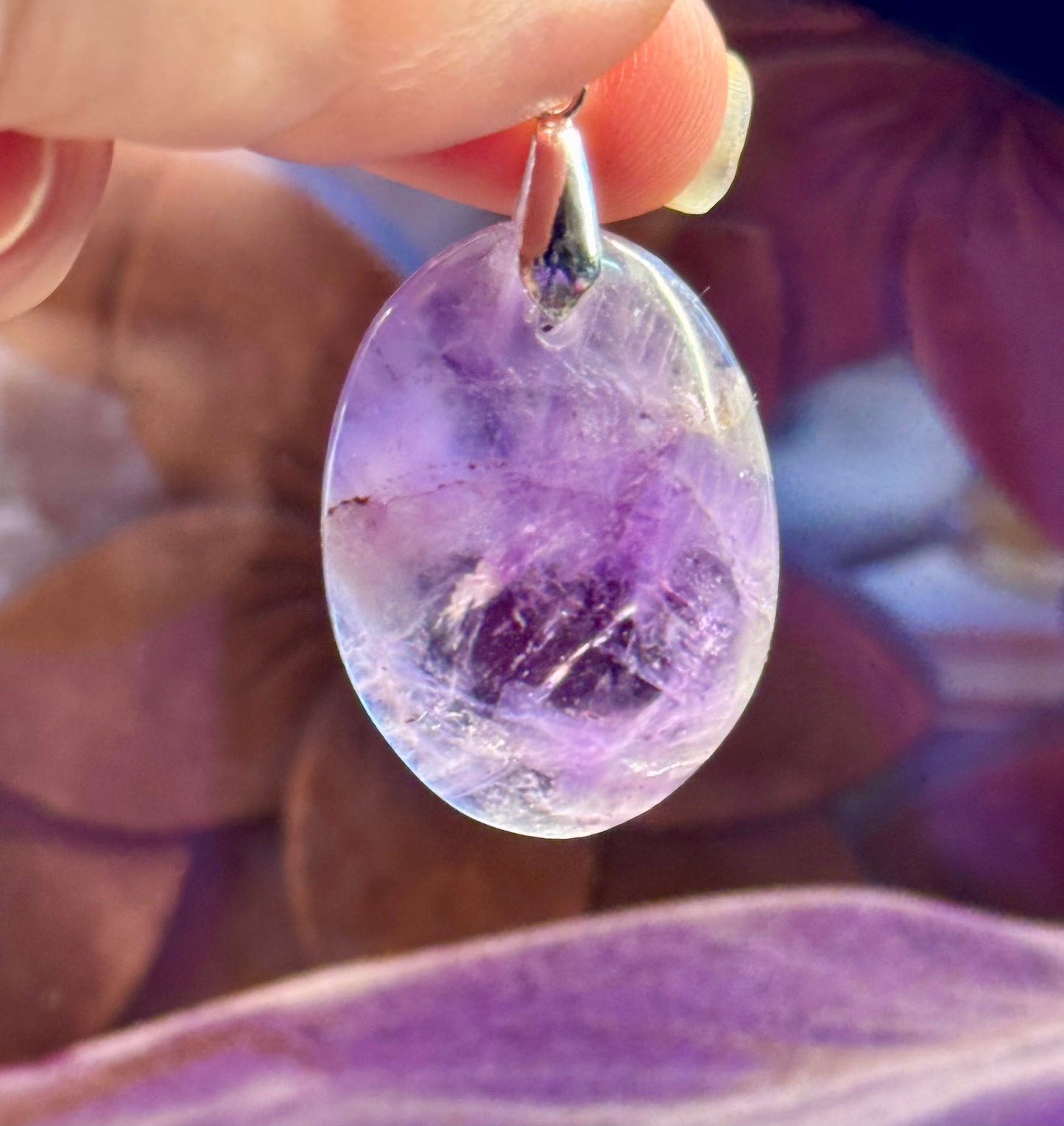Pendentif en Améthyste ovale