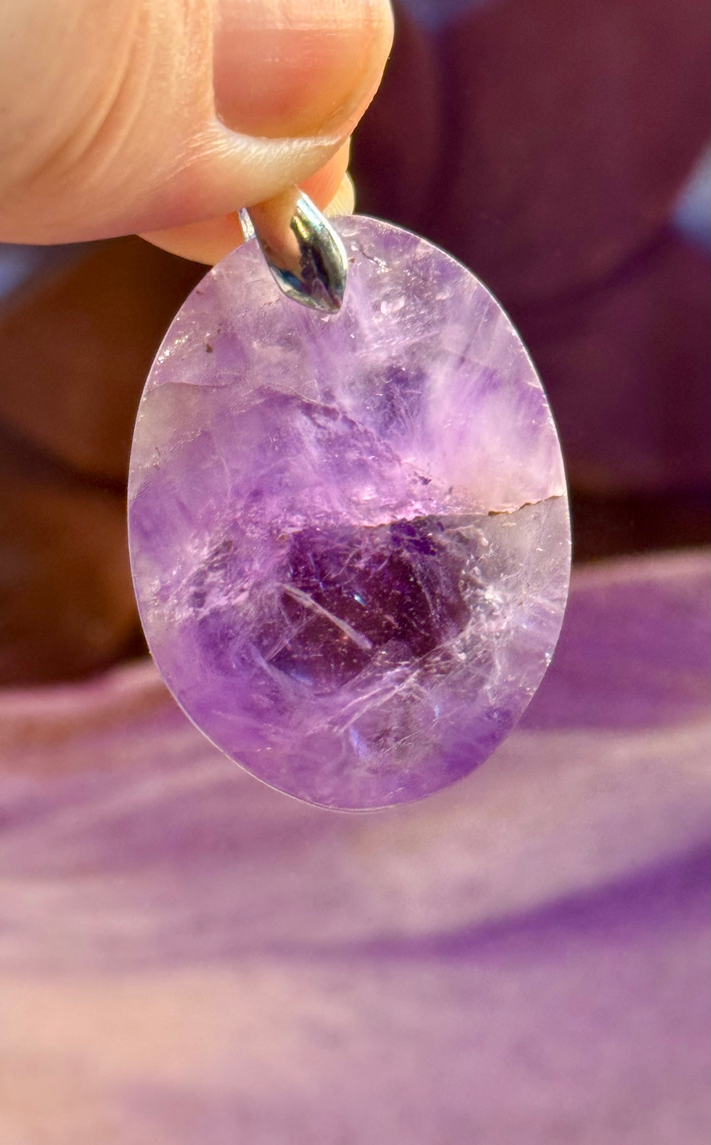 Pendentif en Améthyste ovale