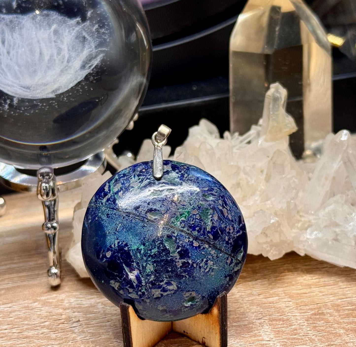 Pendentif d’azurite malachite