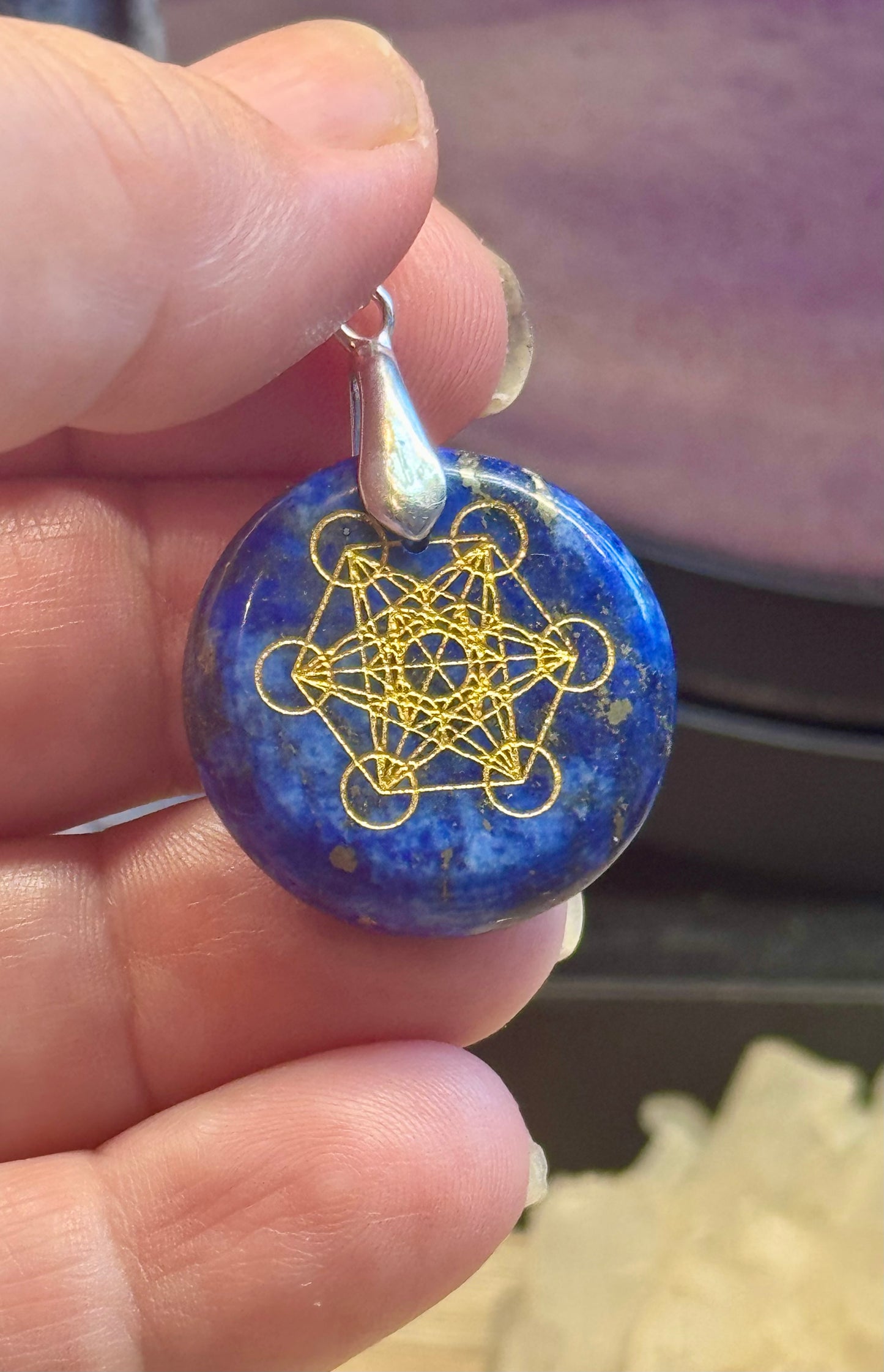 Pendentif Lapis Lazuli & Sceau de Métatron