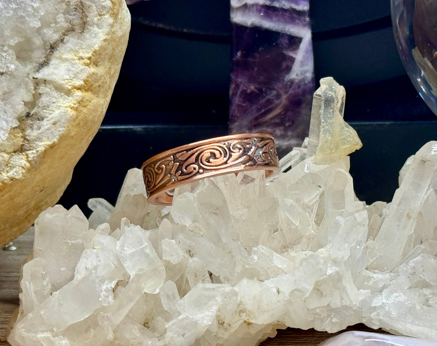 Bague magnétique en cuivre ajustable