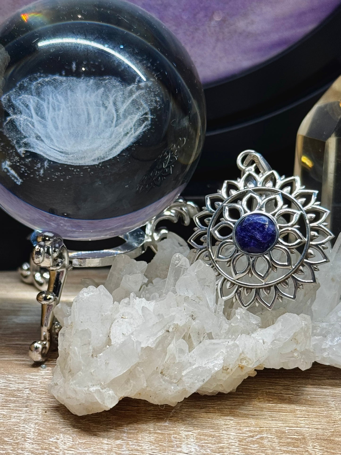 Pendentif iolite en argent 925