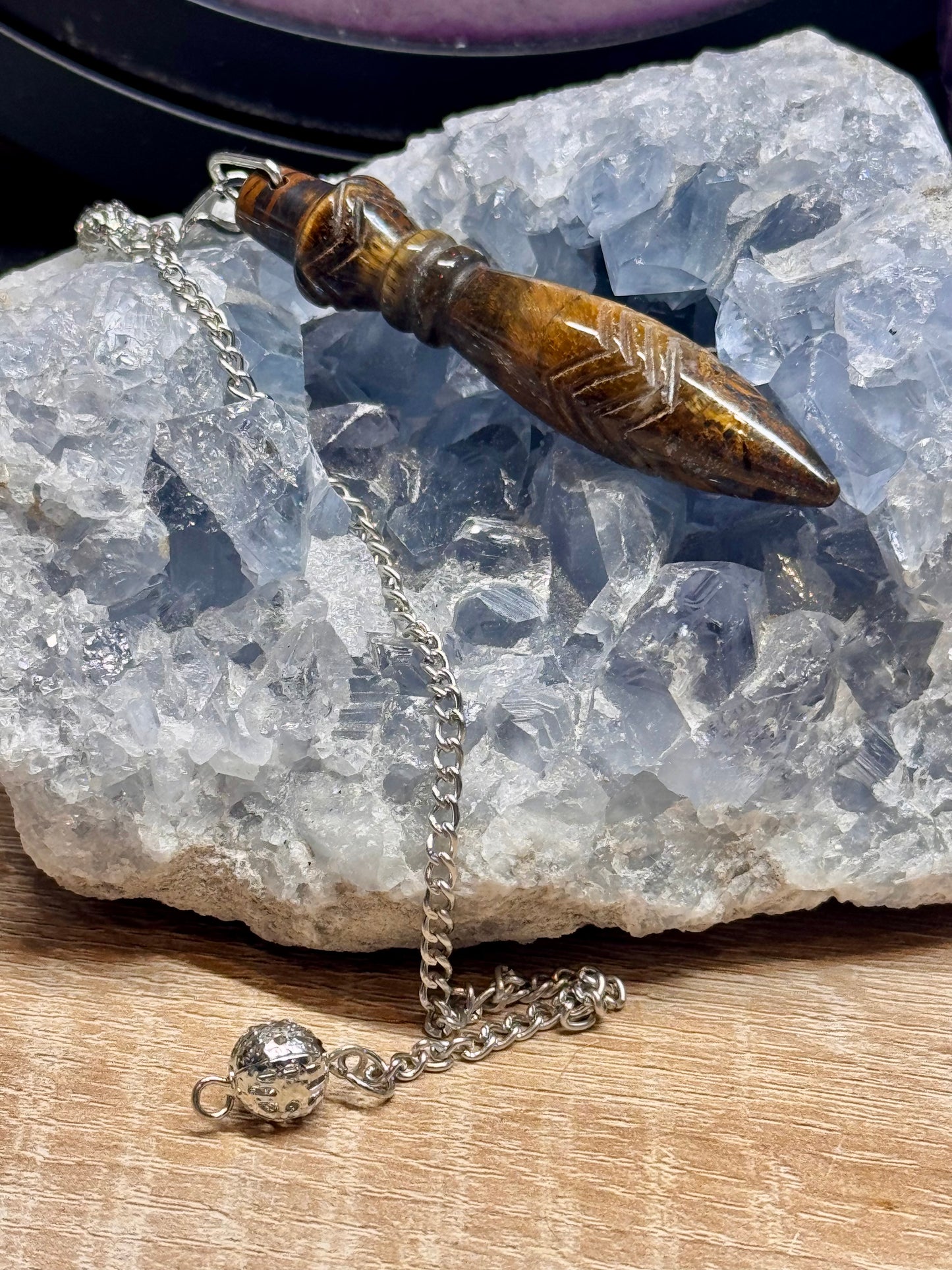Pendule Thot en Oeil de Tigre