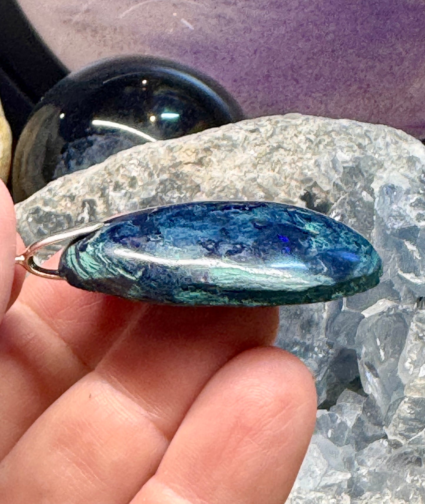 Pendentif en Azurite Malachite