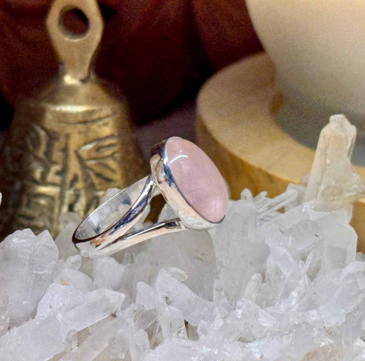 Bague en argent 925 Quartz Rose