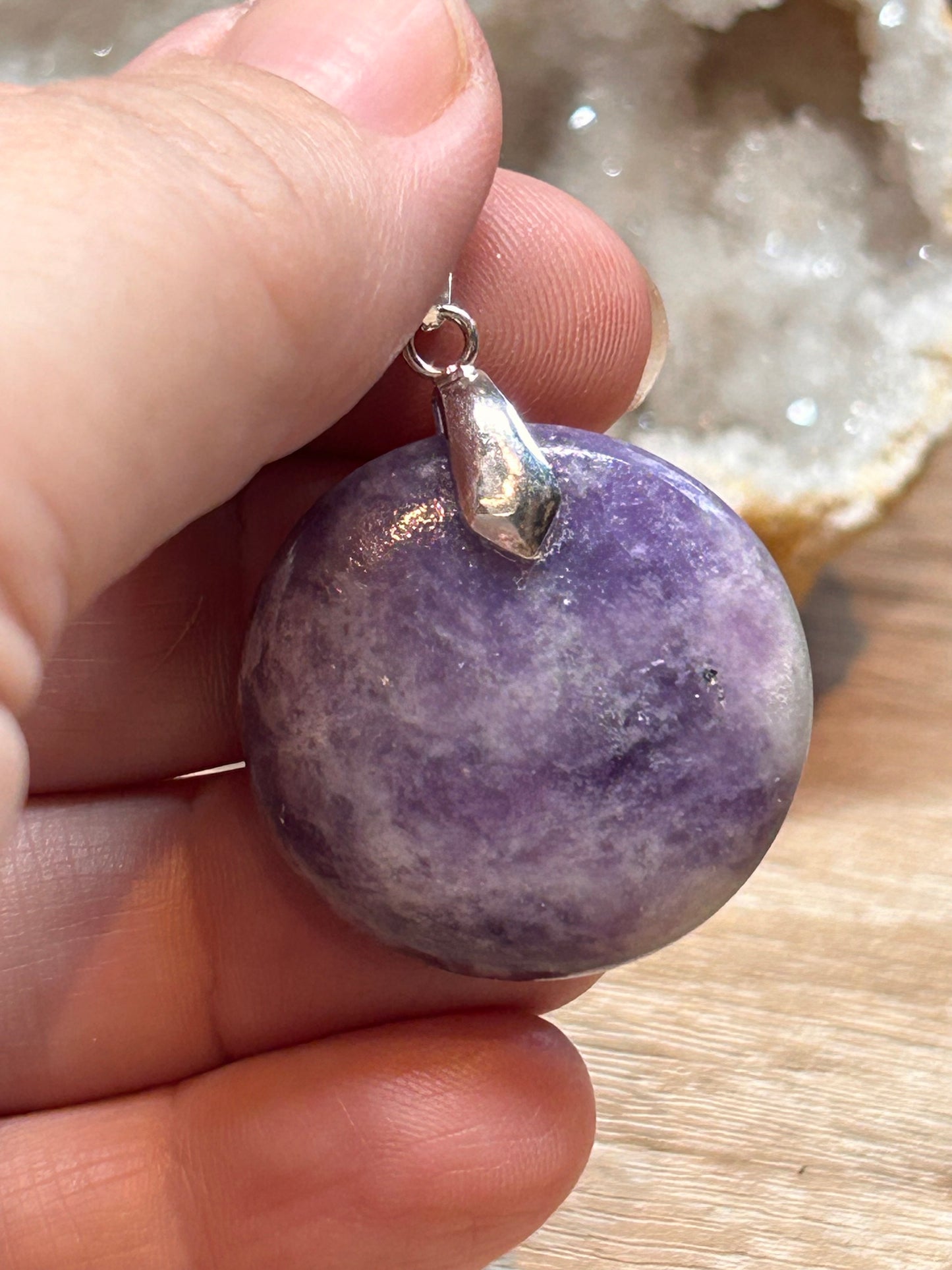Pendentif de lépidolite