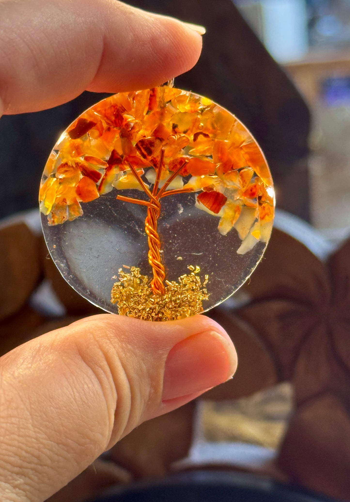 Pendentif d’Orgonite avec Cornaline