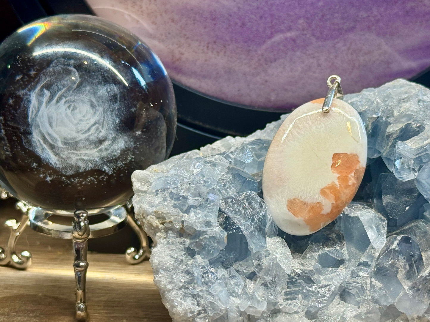 Pendentif de Scolécite
