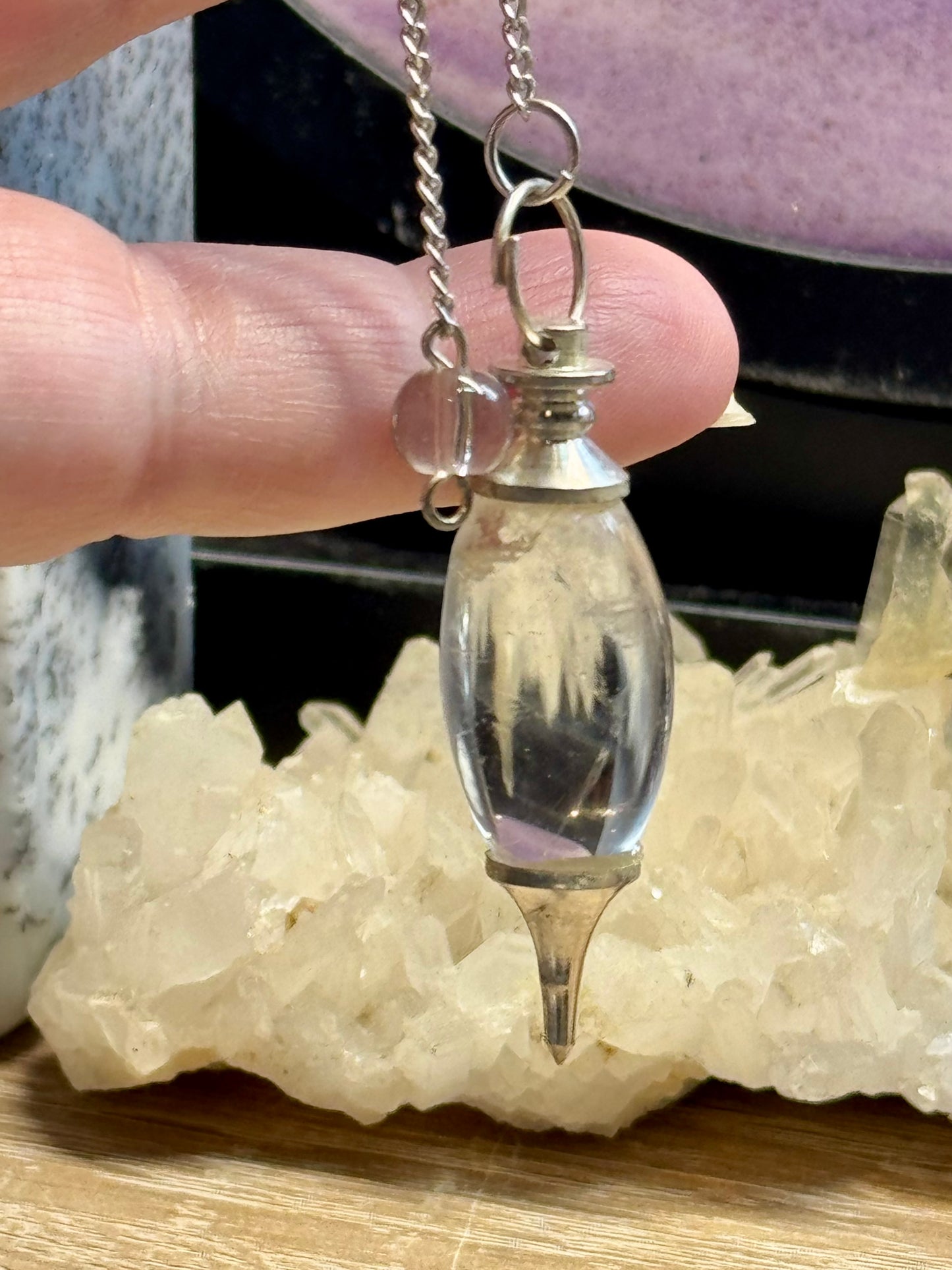 Pendule Lingam en Cristal de Roche