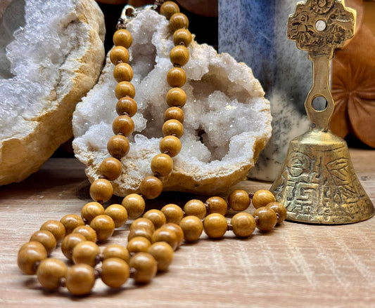 Collier Mala en bois 54 perles