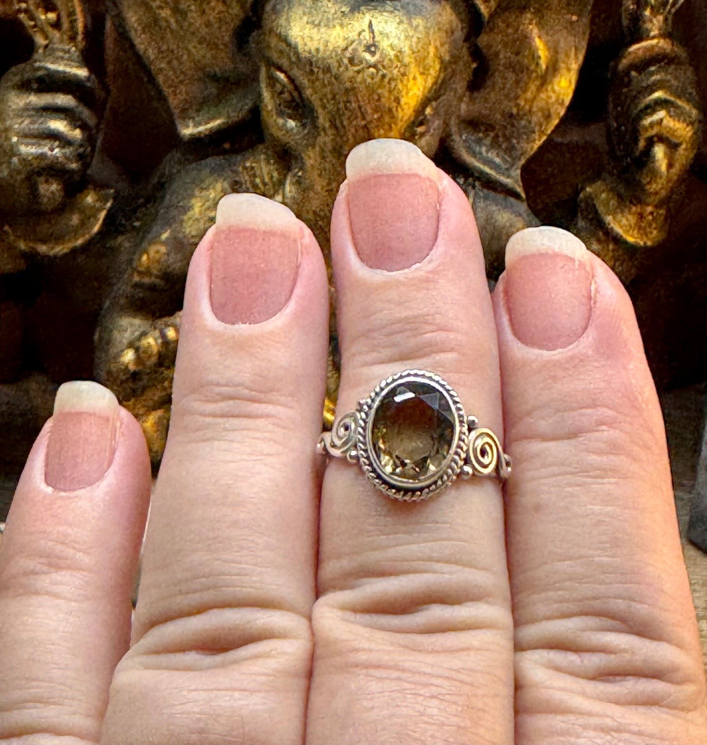 Bague Quartz fumé T55