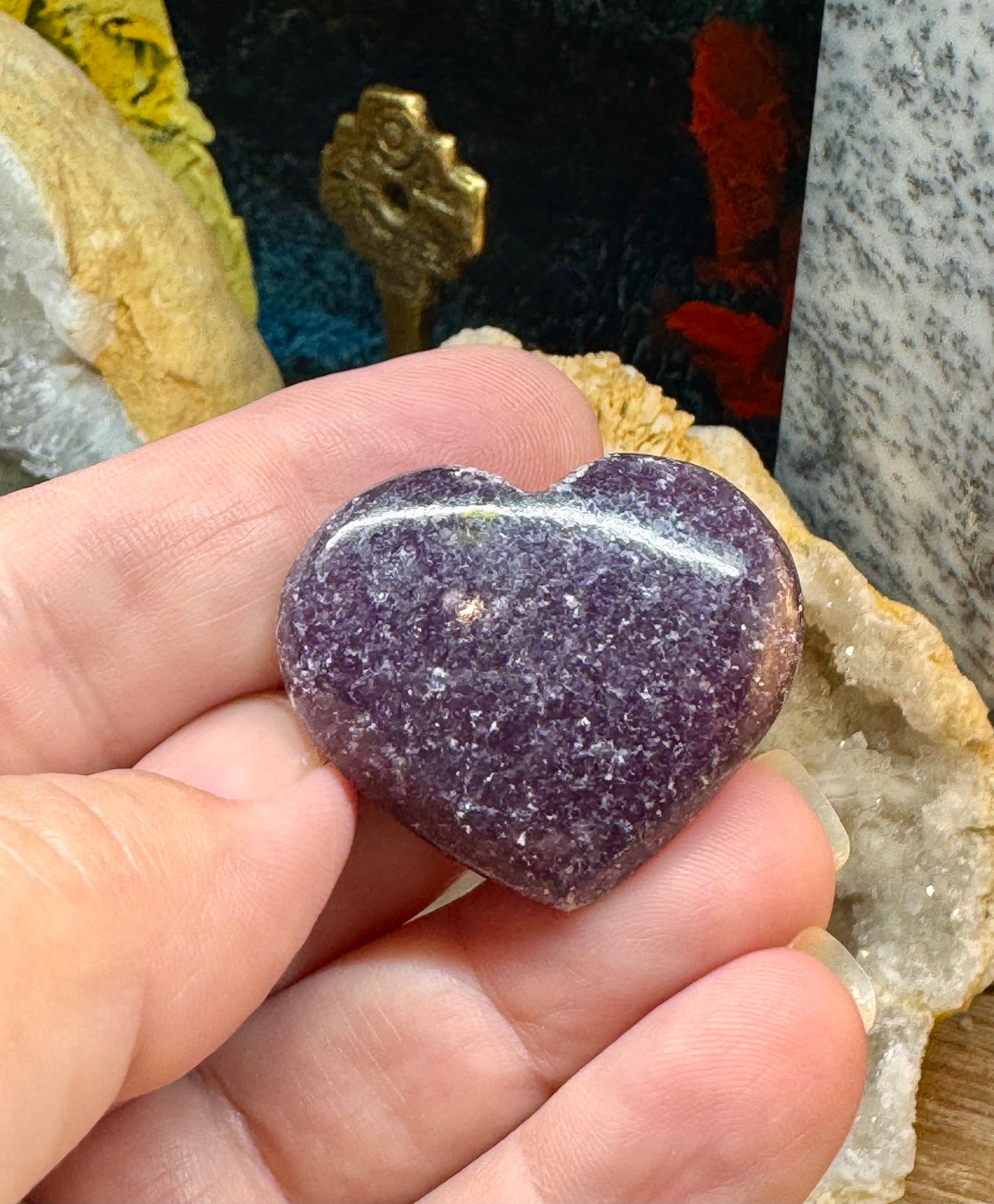 Cœur de lépidolite