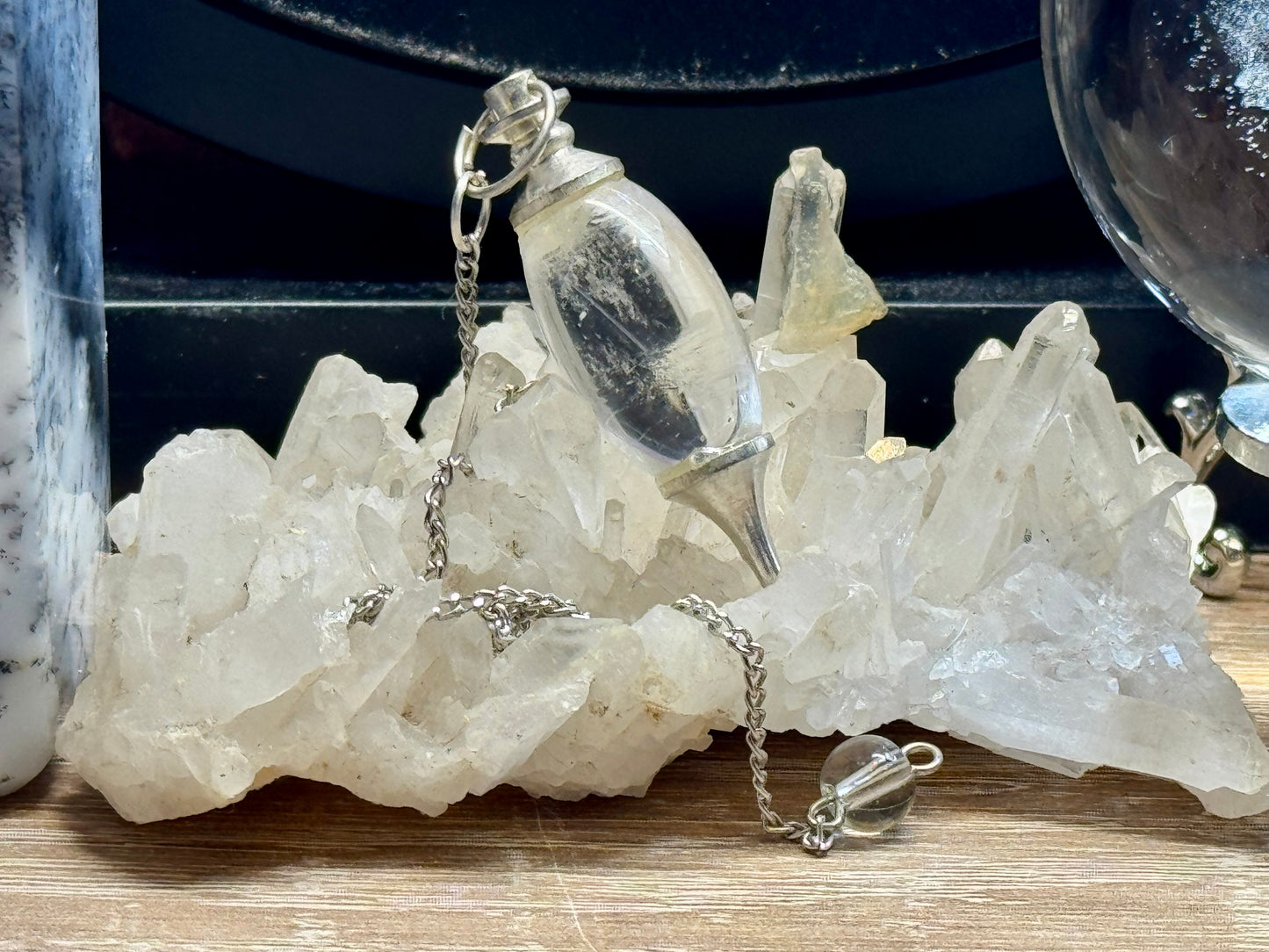 Pendule Lingam en Cristal de Roche