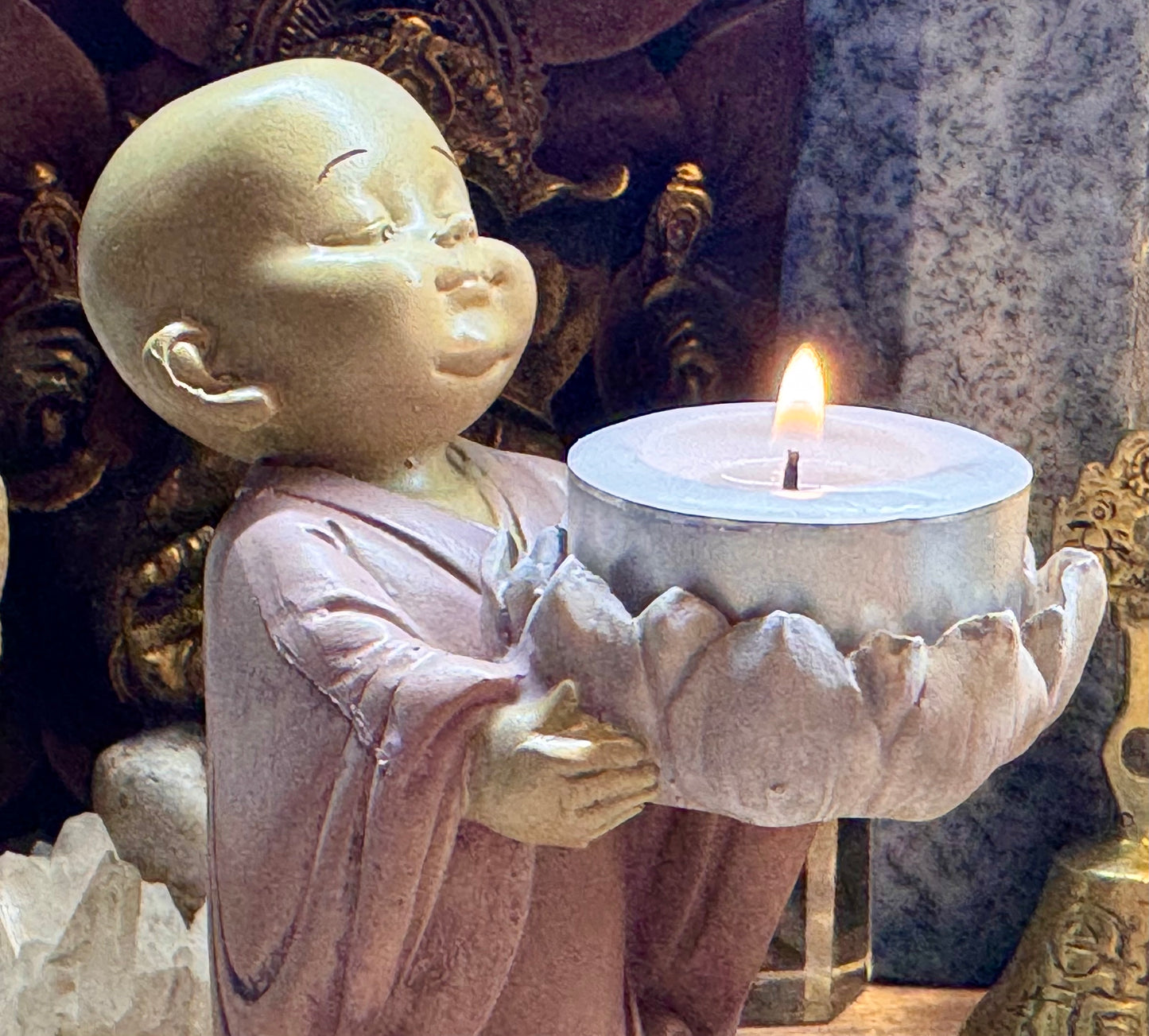 Bébé Bouddha debout bougeoir