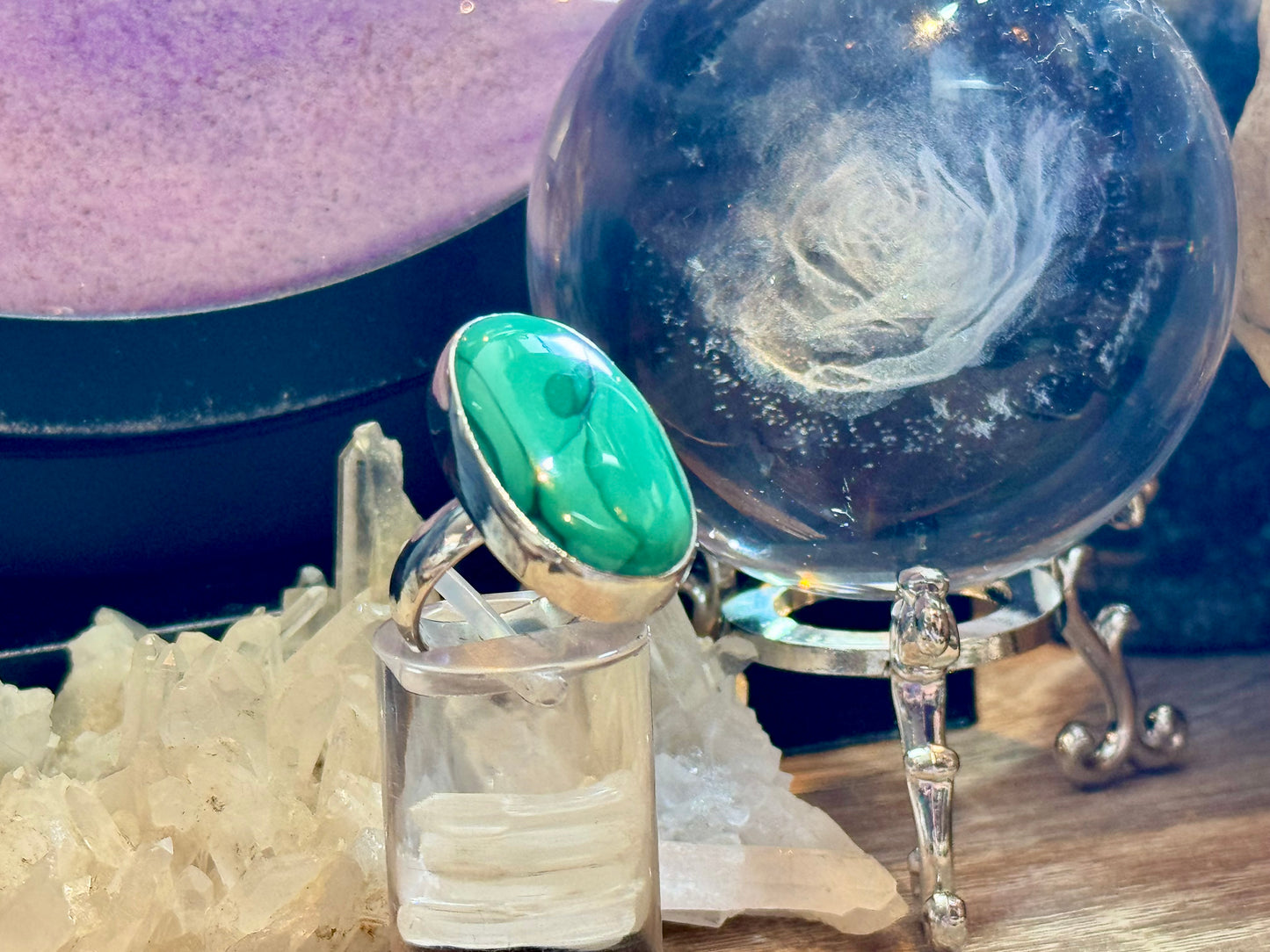 Bague Malachite T50