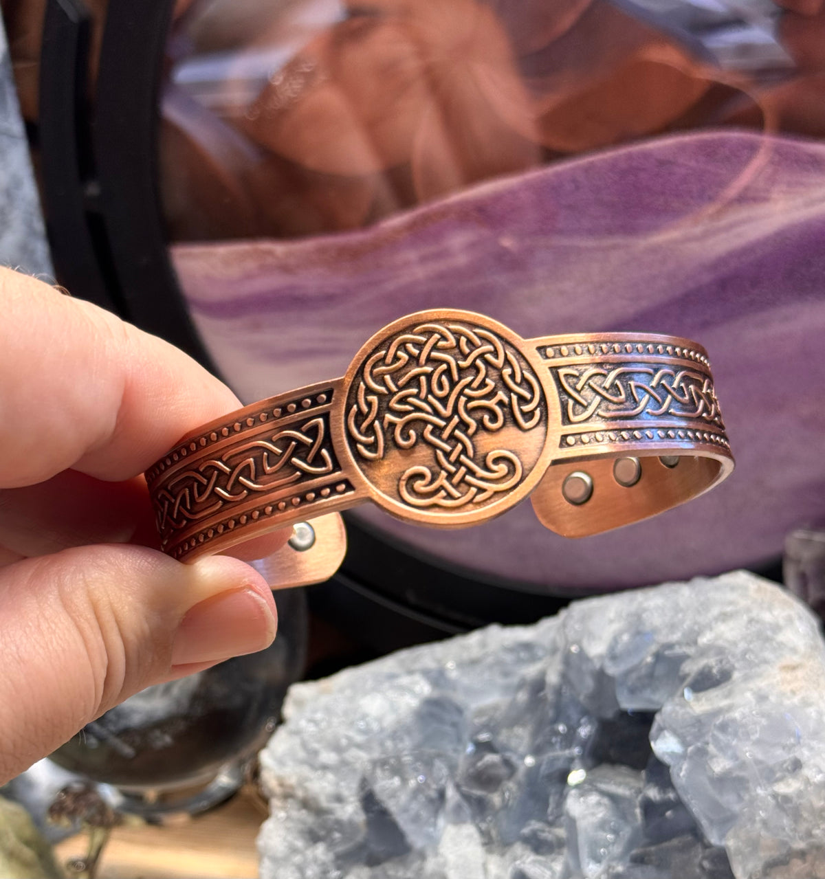 Bracelet magnétique en cuivre arbre de vie