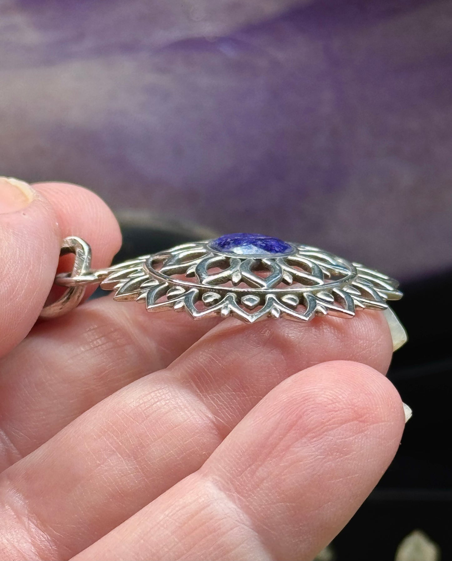 Pendentif iolite en argent 925